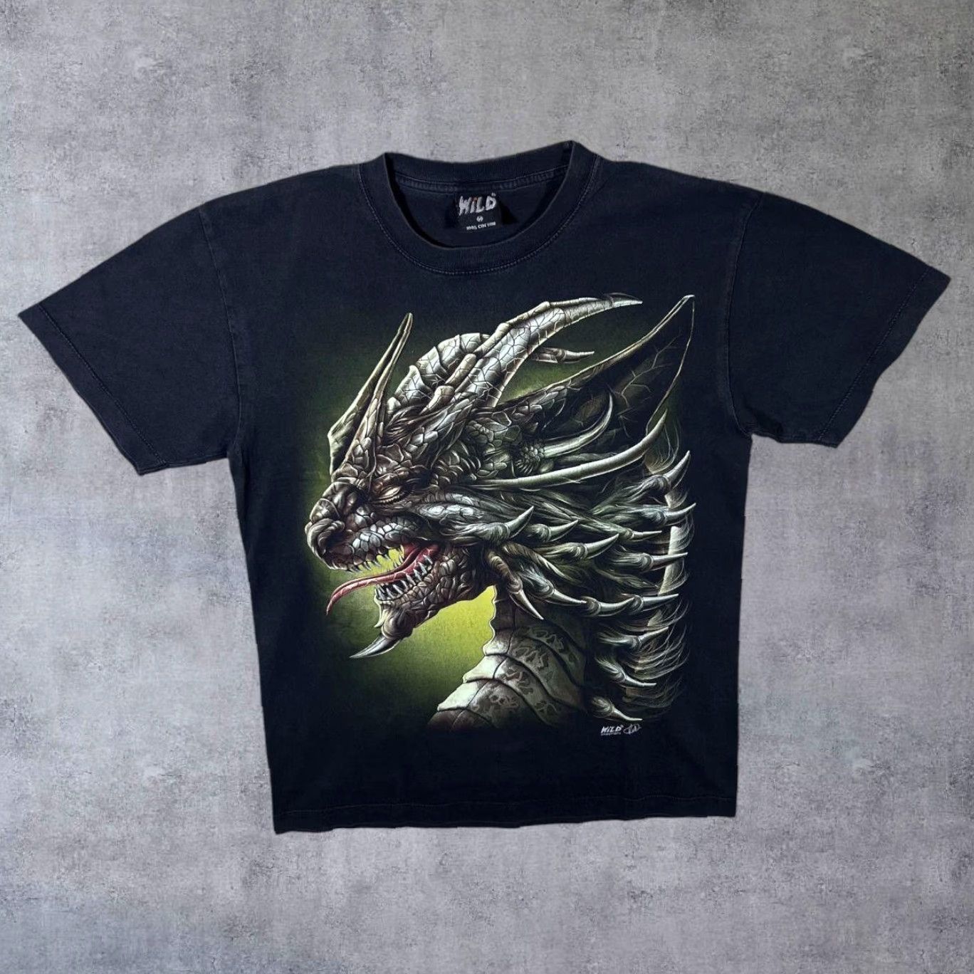 Vintage Vintage Wild Gothic Dragon Graphic Black T-Shirt Medium Mens Short Sleeve Crew Neck Graphic Print Decade: Classic VG146 Size US M / EU 48-50 / 2 - 2 Thumbnail