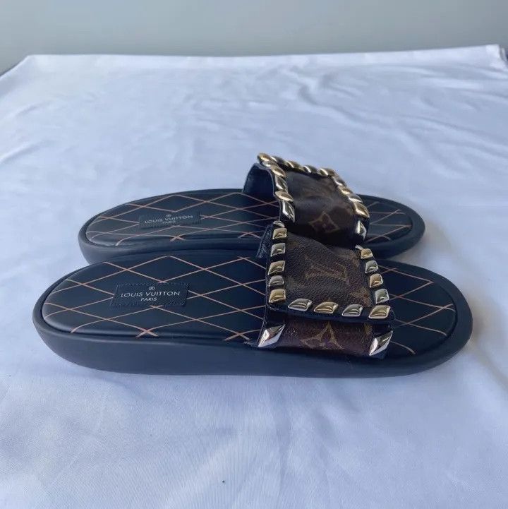 Louis Vuitton Louis Vuitton Brown Monogram Slide Sandals -2508 Size US 6 / EU 39 - 6 Thumbnail