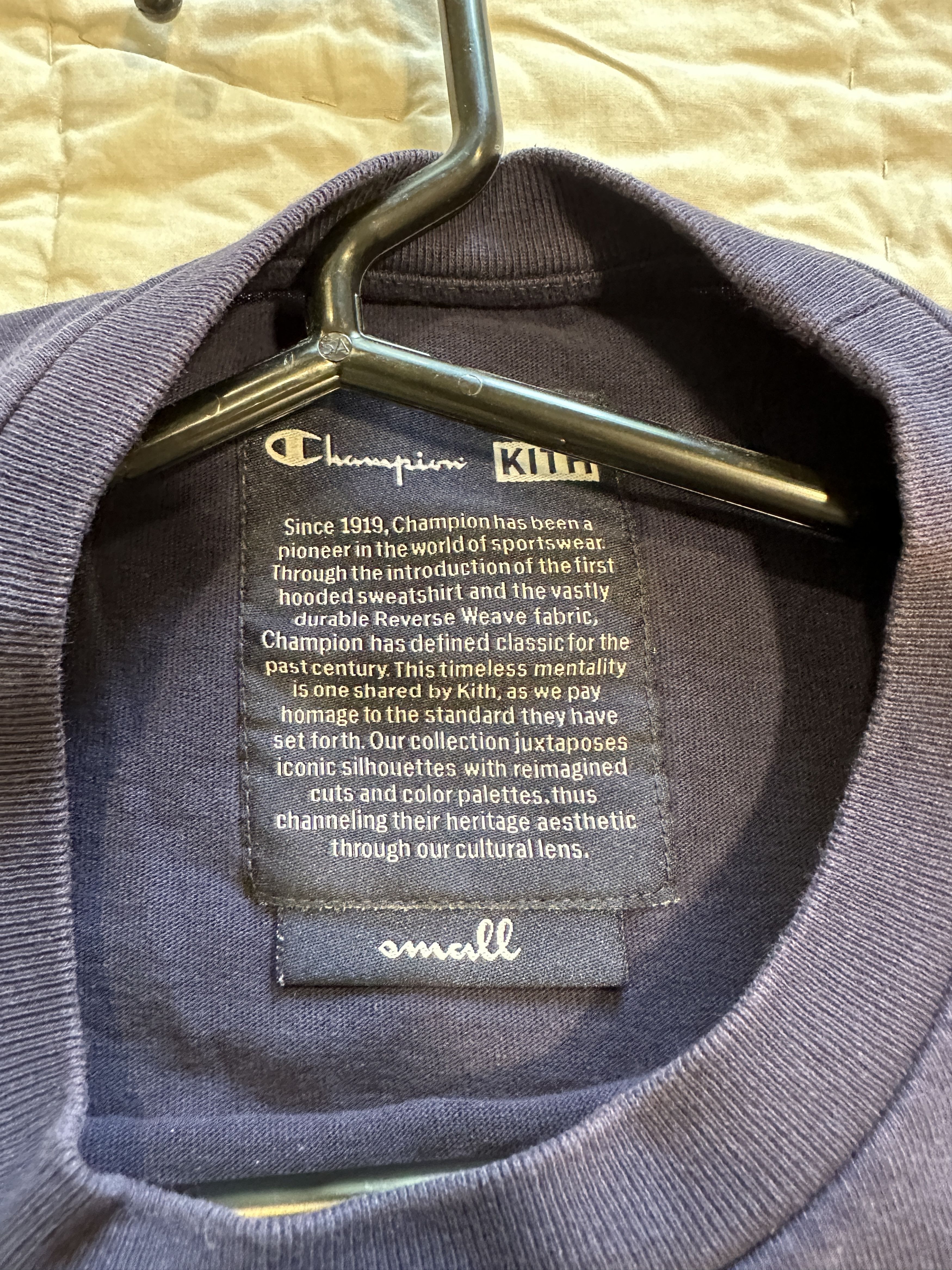 Champion × Kith Kith x Champion SS18 Minimal Patch Sleeve Tee (Navy, Size S) Size US S / EU 44-46 / 1 - 4 Thumbnail