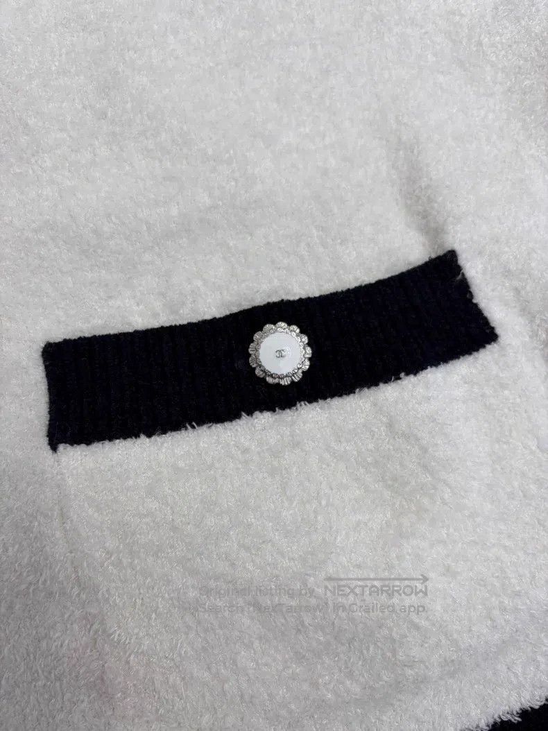 Chanel Chanel Black and white lace towel fabric knitted cardigan Size XS / US 0-2 / IT 36-38 - 3 Thumbnail