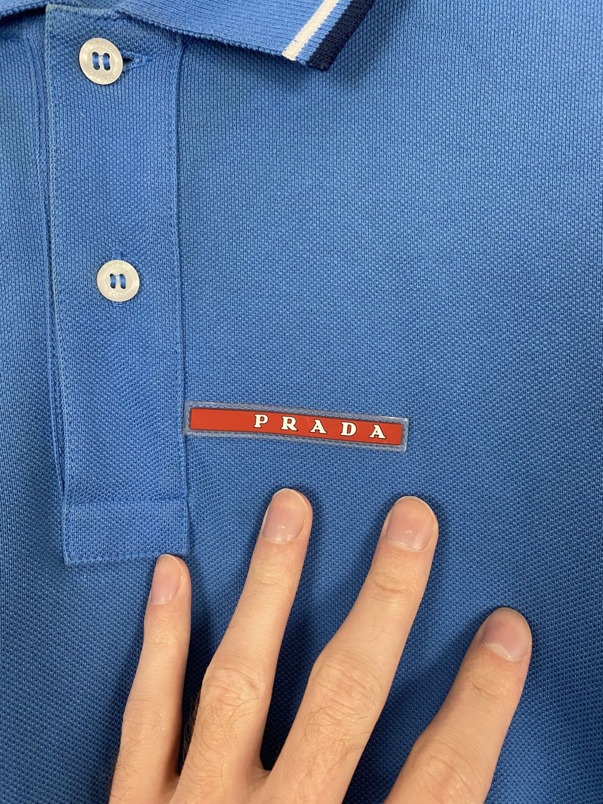 Prada Red Tab blue polo by Prada Milano Size US L / EU 52-54 / 3 - 5 Thumbnail