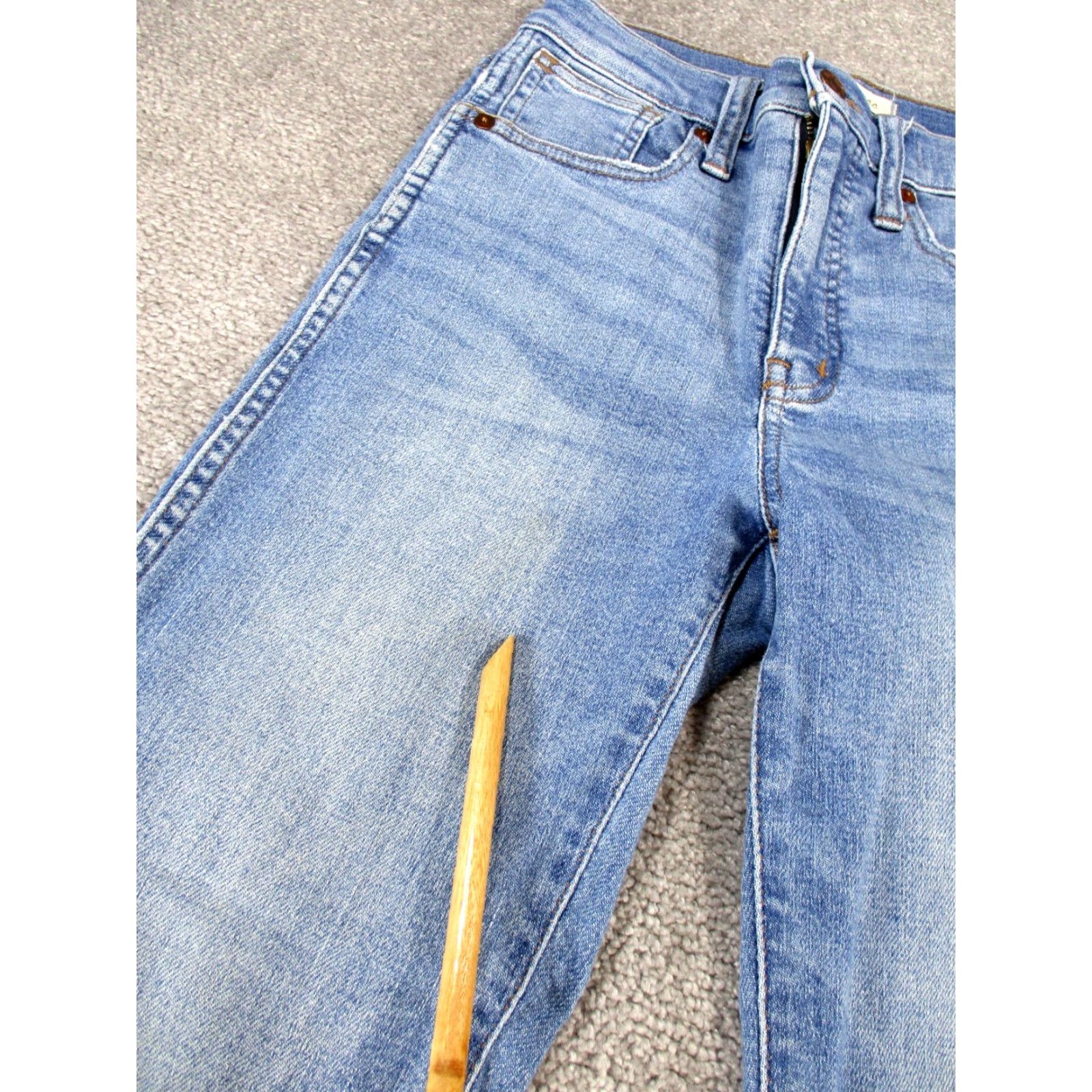 Madewell Madewell Jeans Womens 23 Stovepipe Light Wash Denim Zip Mid Rise Regular Blue Straight Size 40" / US 18 - 2 Thumbnail