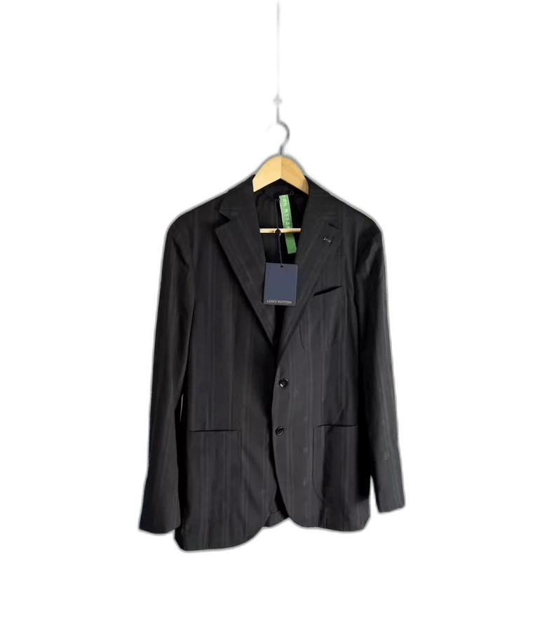 Louis Vuitton Louis Vuitton Louis Vuitton Black Striped Suit Jacket-2506 Size US L / EU 52-54 / 3 - 1 Thumbnail