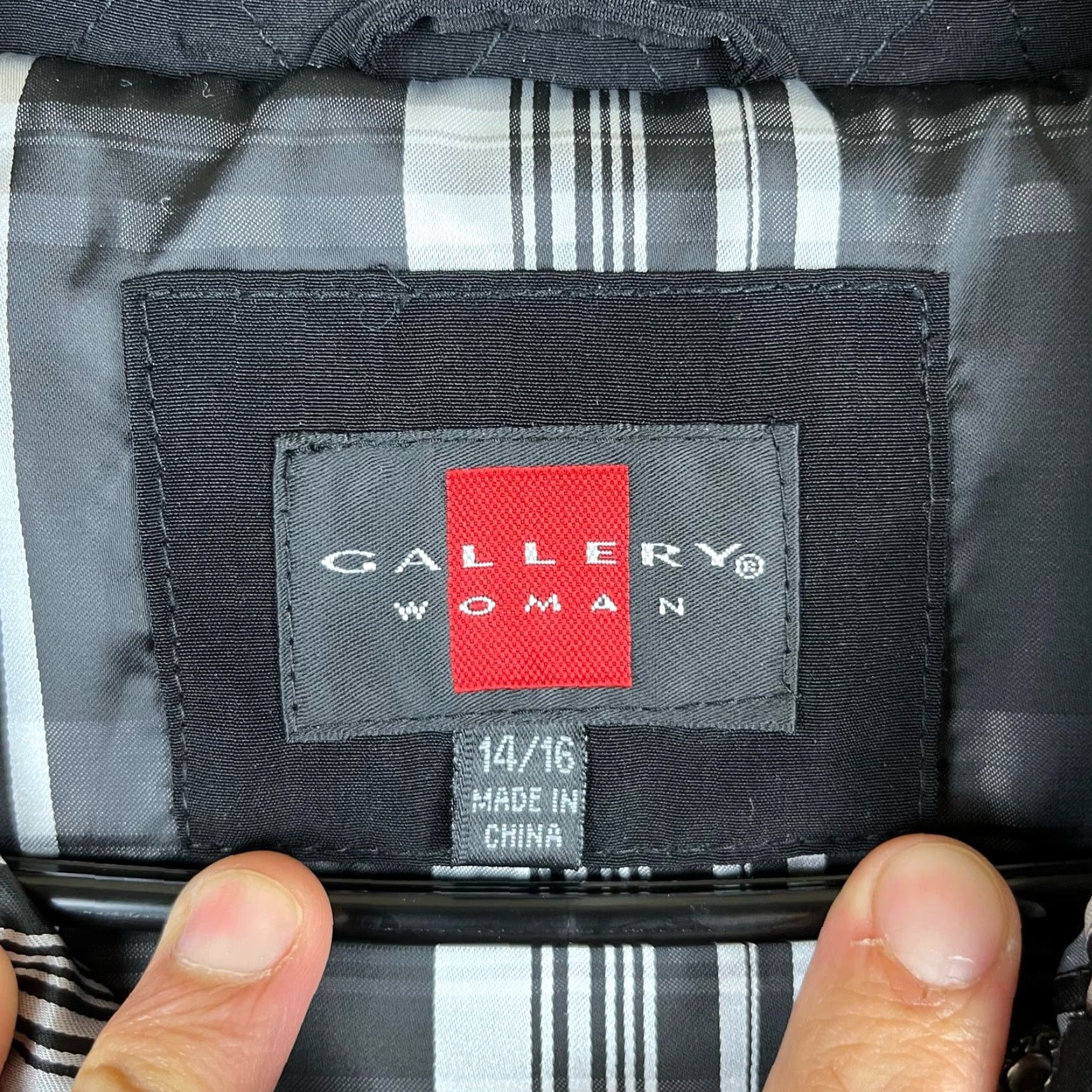 Vintage Gallery Womens Jacket Black Quilted Snap Button Filled Lined Collared 14/16 Size XL / US 12-14 / IT 48-50 - 6 Thumbnail
