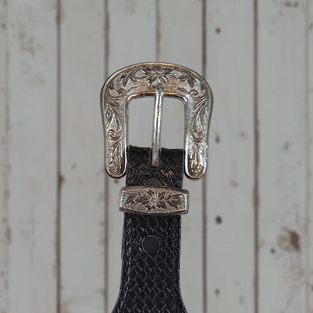 Vintage VINTAGE Tex Tan Belt Unisex 36 Black Genuine Cowhide Leather 021655 Good Condition Size 36 - 1 Thumbnail