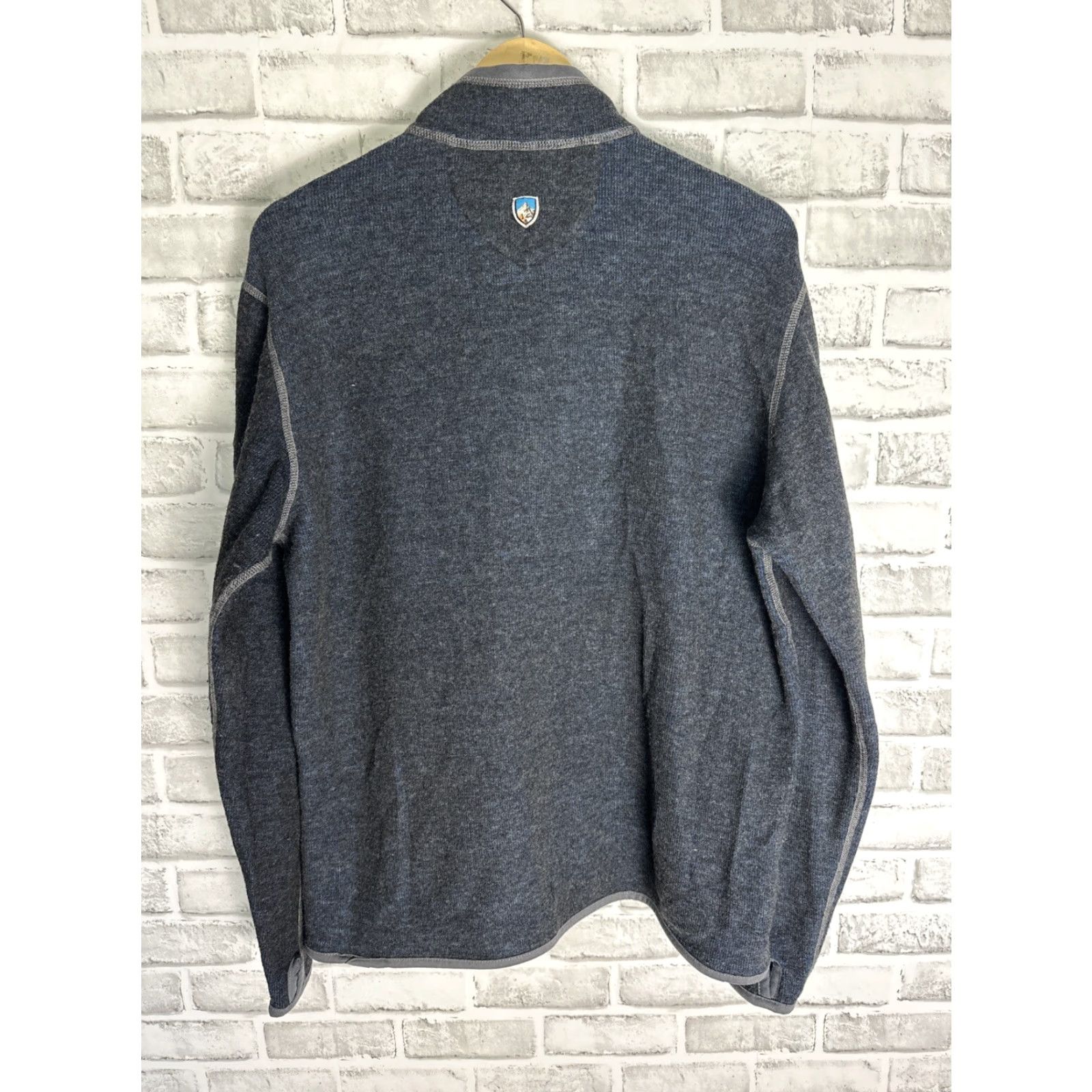Vintage Kühl Chianti Fleece 1/4 Zip Pullover Mens M Blue Thumb Hole Wool Blend Regular Sweatshirt Mock Neck Zip Size US M / EU 48-50 / 2 - 7 Thumbnail