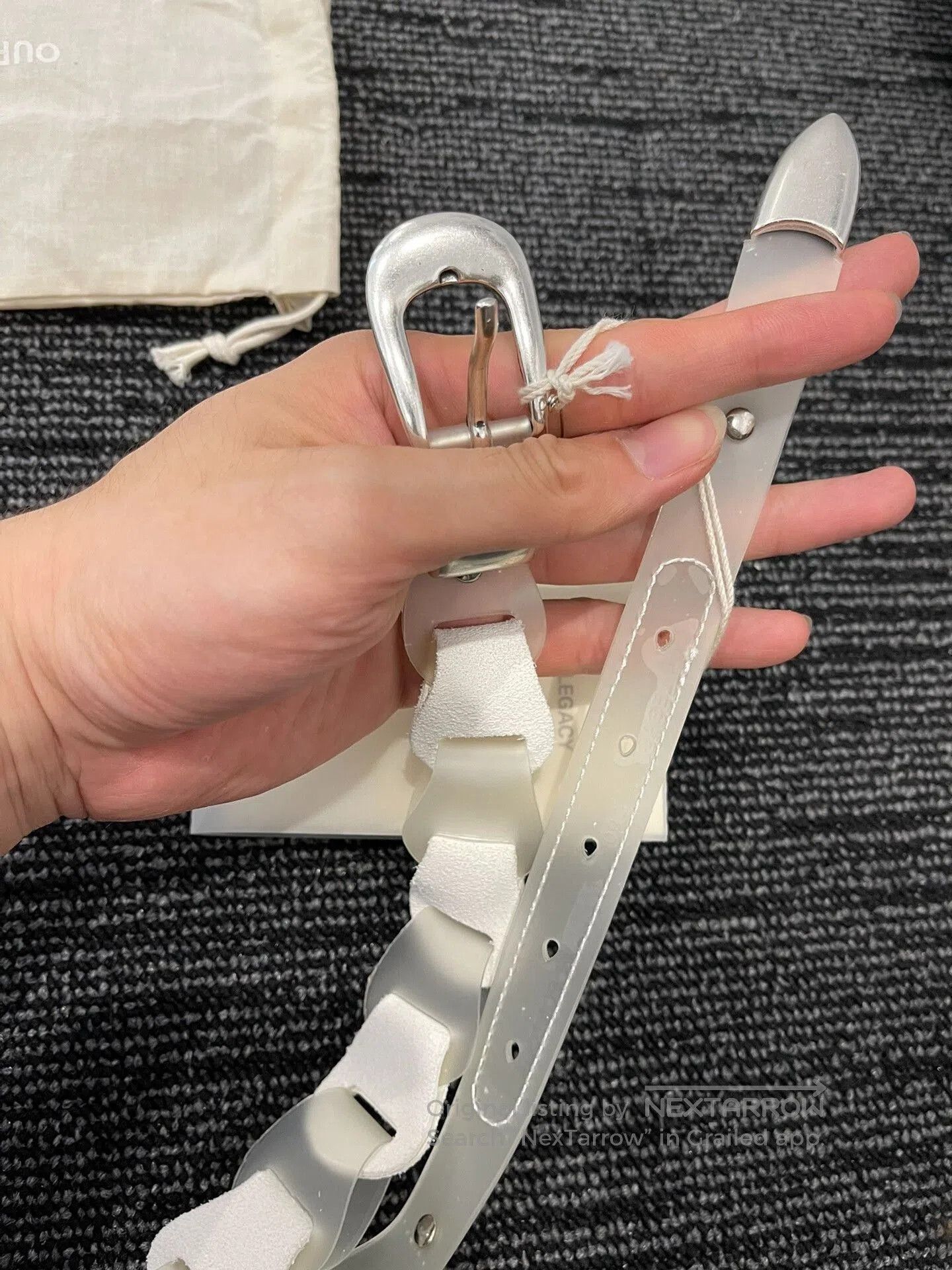 Our Legacy our legacy white braided belt with silver buckle. Size ONE SIZE - 3 Thumbnail