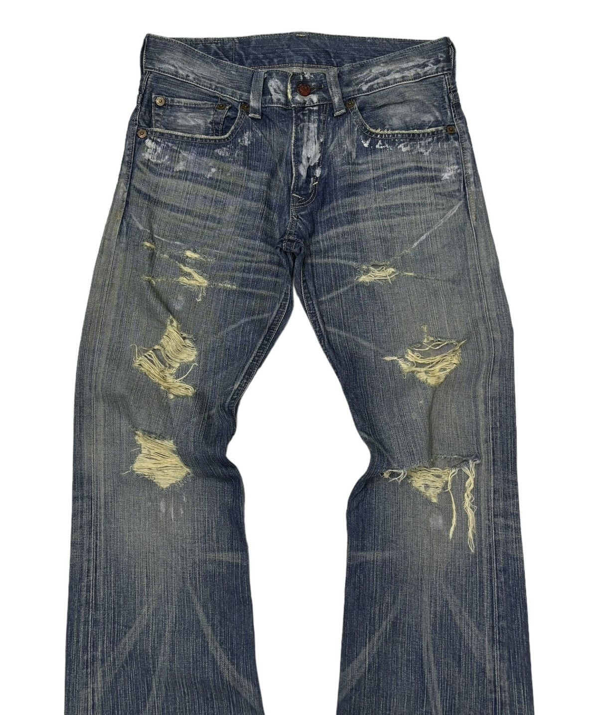 14th Addiction FLARED🔥VINTAGE EDWIN 503 FLARE DISTRESSED DENIM JEANS Size US 32 / EU 48 - 7 Thumbnail