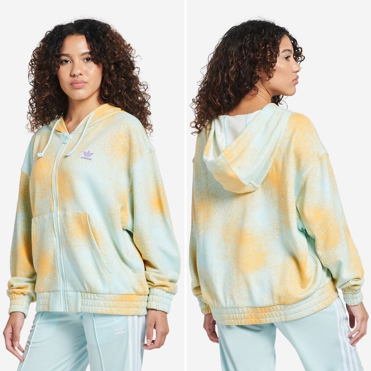 Adidas Adidas All Oversize Printed Full Zip Hoodie Size S / US 4 / IT 40 - 1 Thumbnail