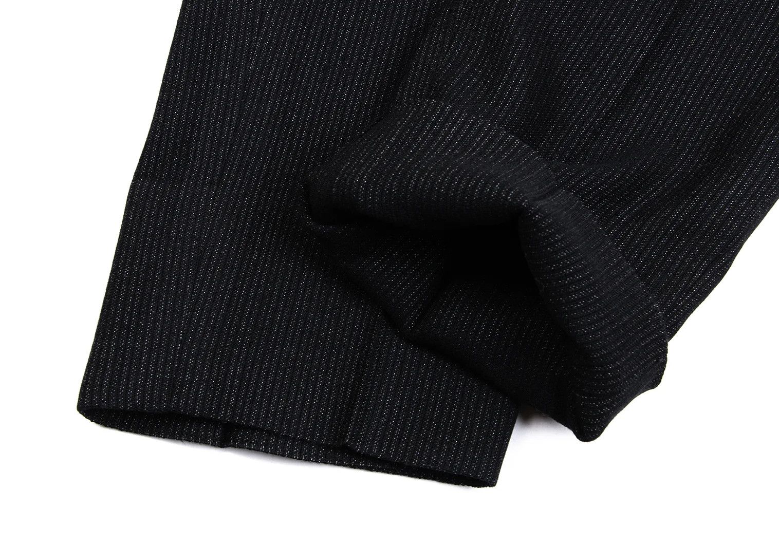 Jean Paul Gaultier Wool-Blend Pinstripe Tuck Pants in Black, Size 48 Size US 32 / EU 48 - 6 Thumbnail