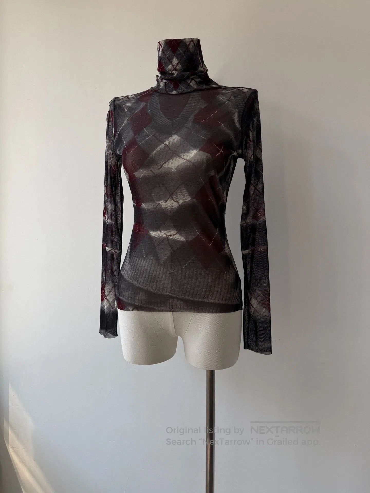 Jean Paul Gaultier Jean Paul Gaultier Plaid Mesh Sheer Top. Size S / US 4 / IT 40 - 2 Thumbnail