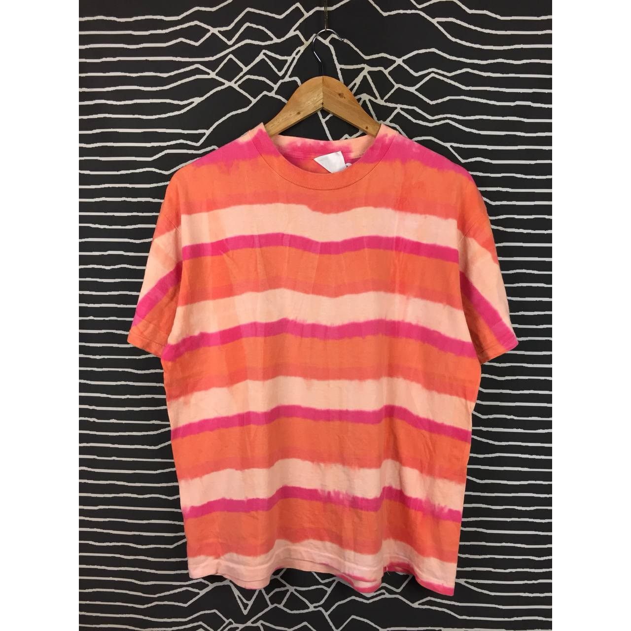 Vintage Vtg 90s Power Pro By Oneita Psychedelic Stripe Tie Dye Tee Size US L / EU 52-54 / 3 - 1 Thumbnail