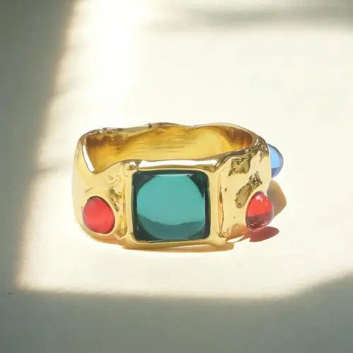 Jewelry 409Irregular Chunky Ring Gold, Boho Maximalistlist Rings Size ONE SIZE - 6 Thumbnail