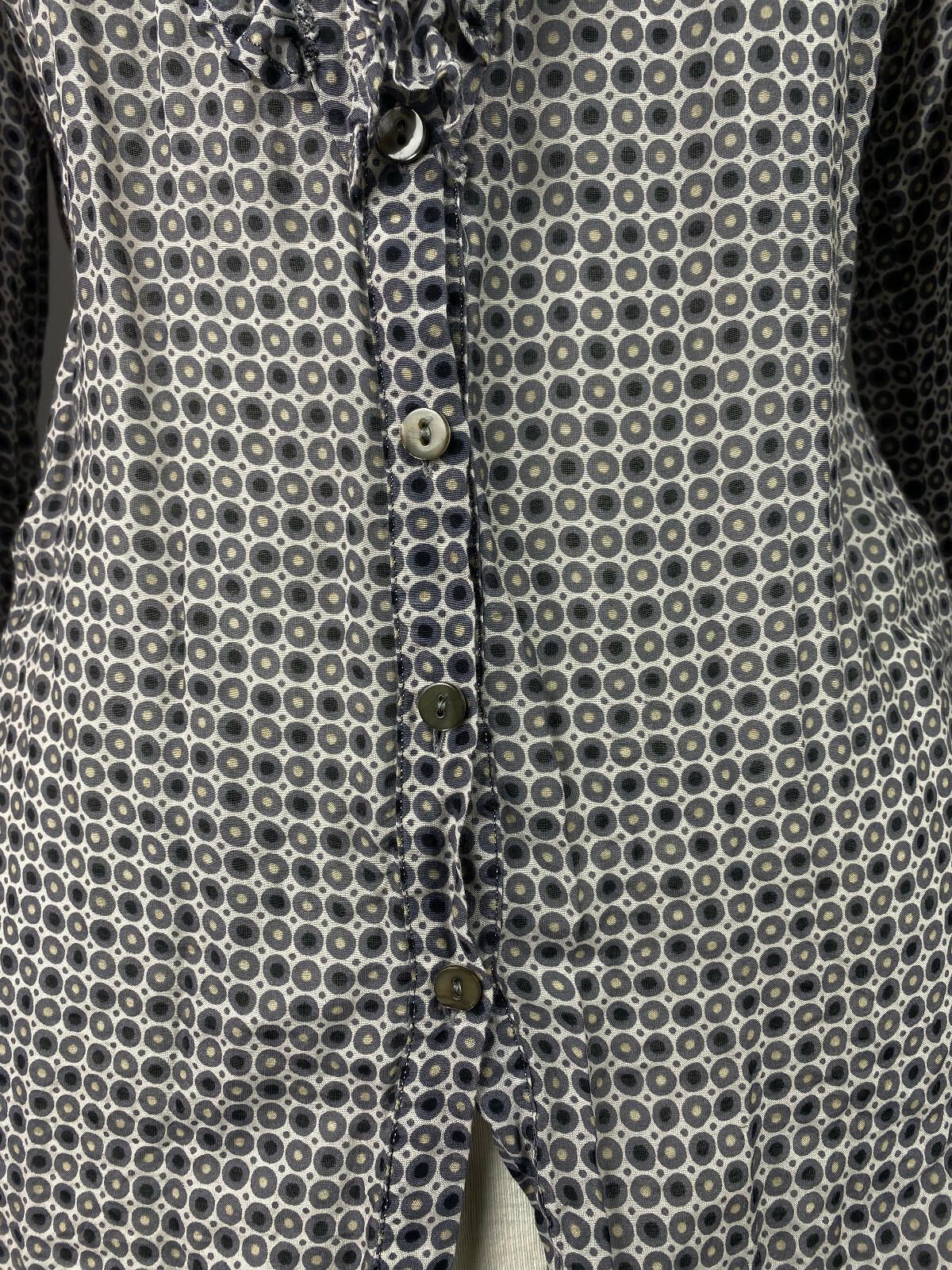 Designer Max Volmary Diamonds and Pearls Gray Blouse Shirt Size 40 Size M / US 6-8 / IT 42-44 - 3 Thumbnail