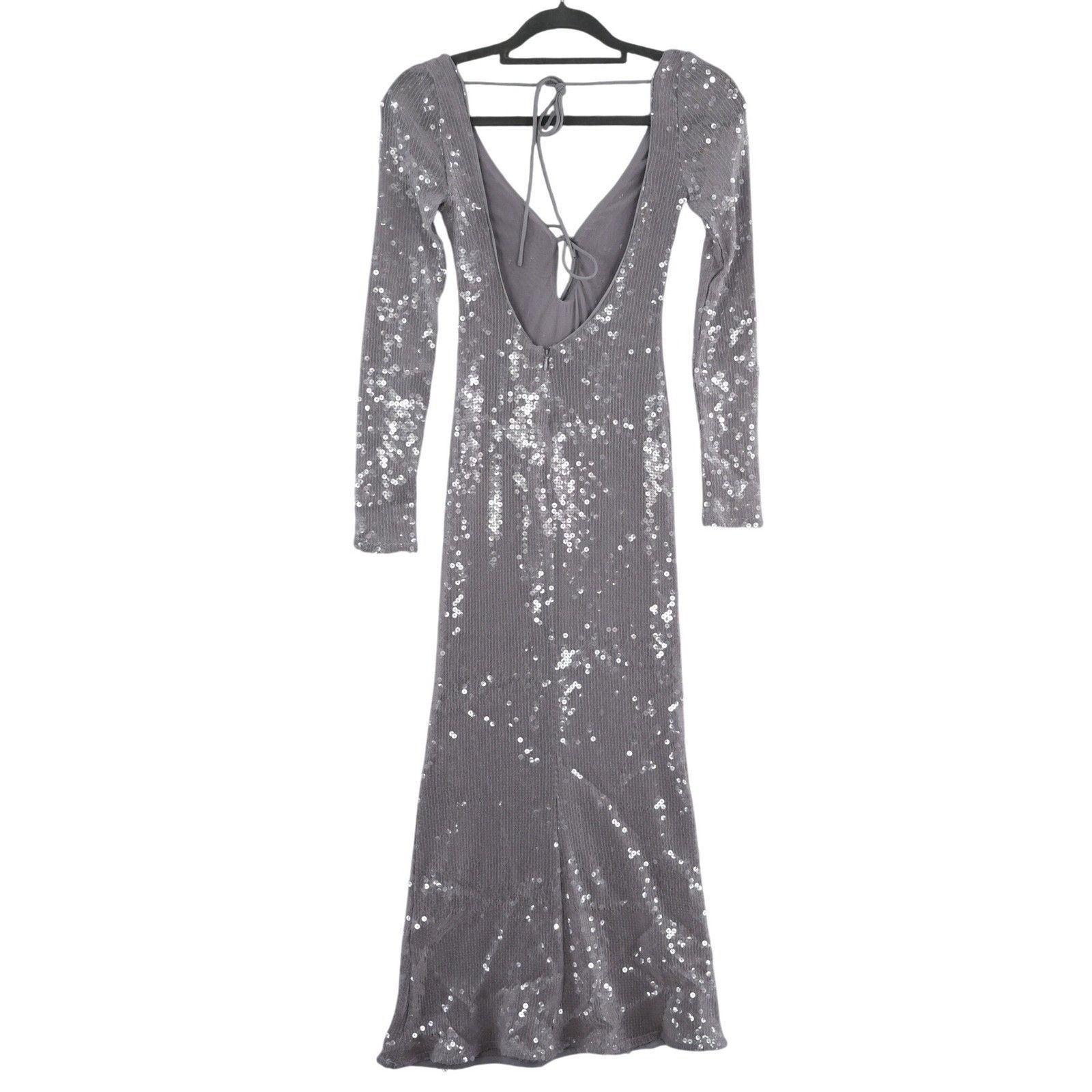 Other BARDOT Verona Low-Back Sequin Maxi Dress Womens 2 Gray Size XS / US 0-2 / IT 36-38 - 3 Thumbnail