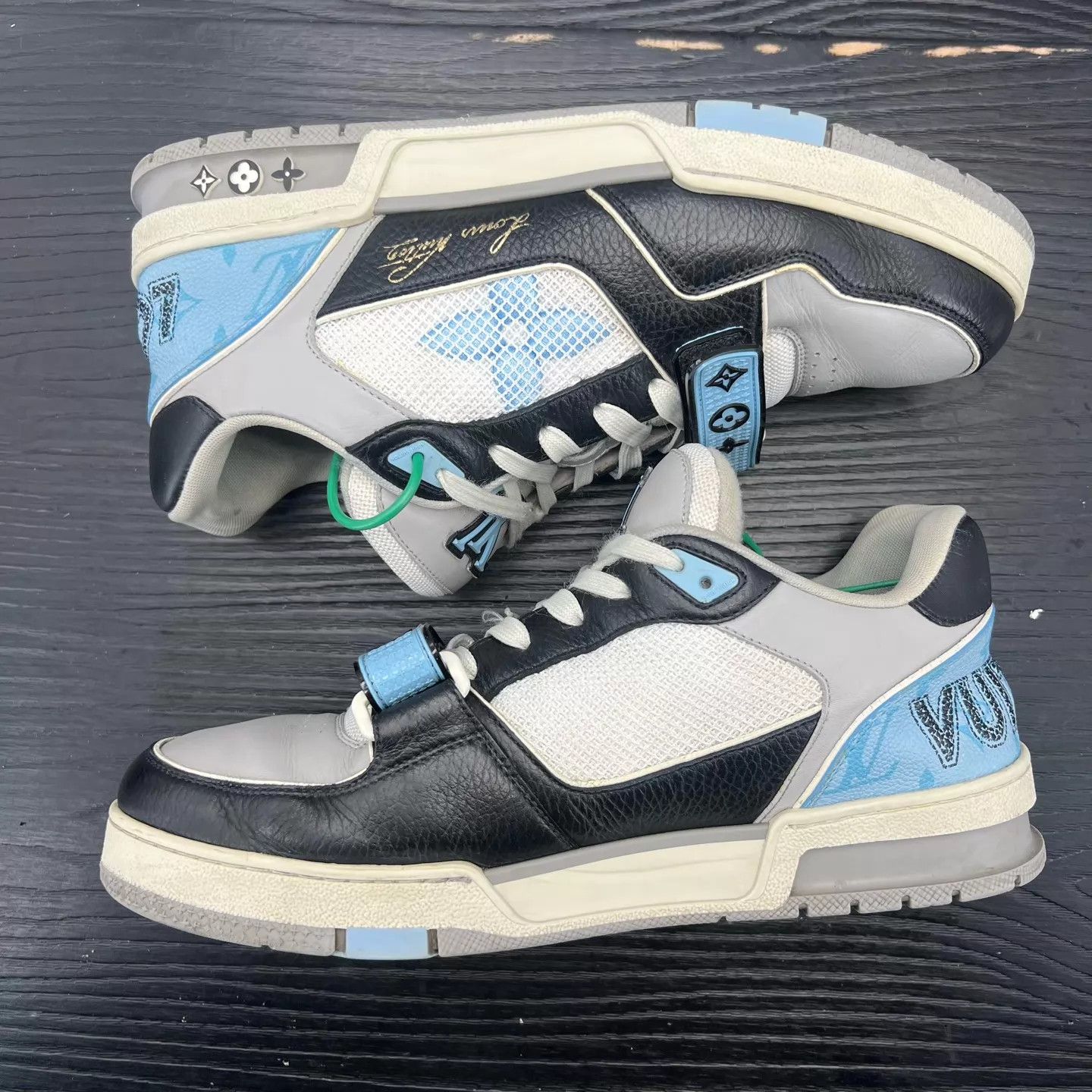 Louis Vuitton LV Trainer Azure Blue Velcro US8/42 Lining Worn Size US 8 / EU 41 - 2 Thumbnail