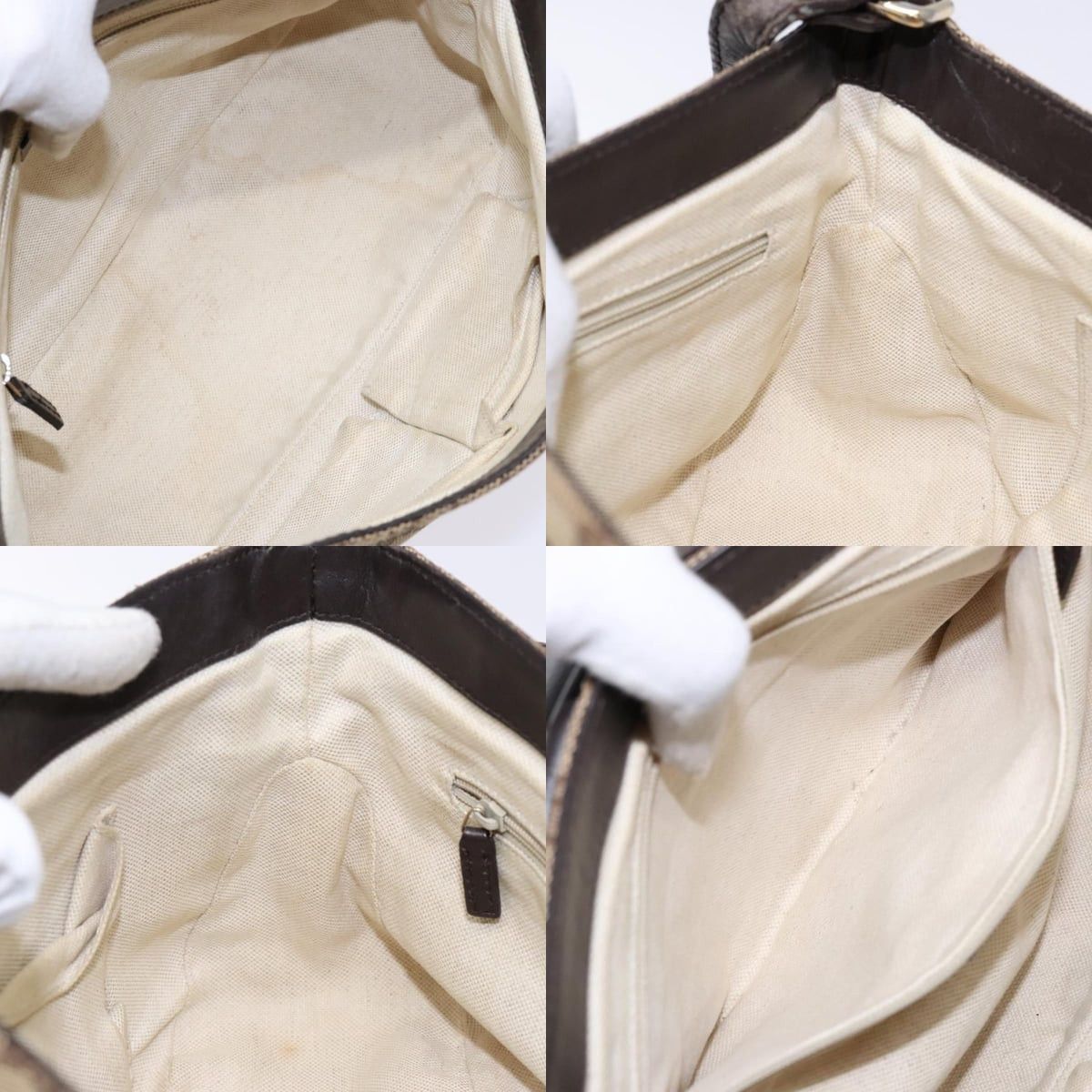 Gucci GUCCI GG Canvas Shoulder Bag Beige Silver Brown Size ONE SIZE - 12 Thumbnail