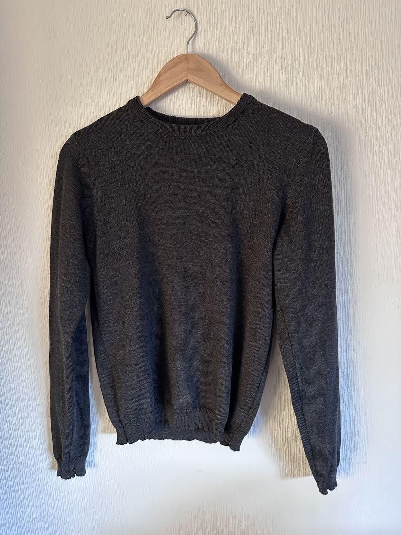 image of Raf Simons Pre-1997 Buttoned Knit Sweater in Grey, Men's (Size Small)