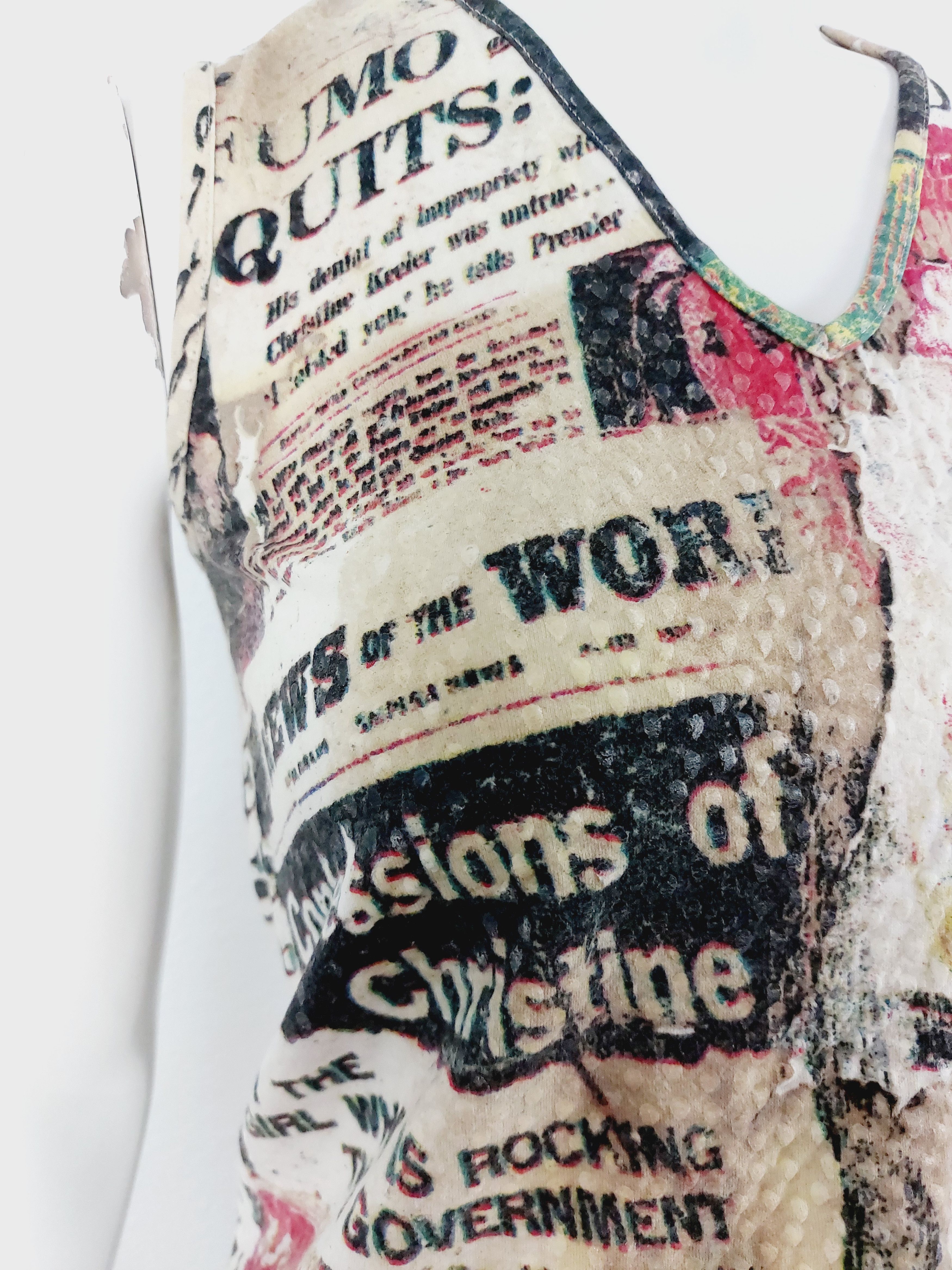 Roberto Cavalli Roberto Cavalli Newspaper Gazette Galliano Stamp Top Size S / US 4 / IT 40 - 4 Thumbnail