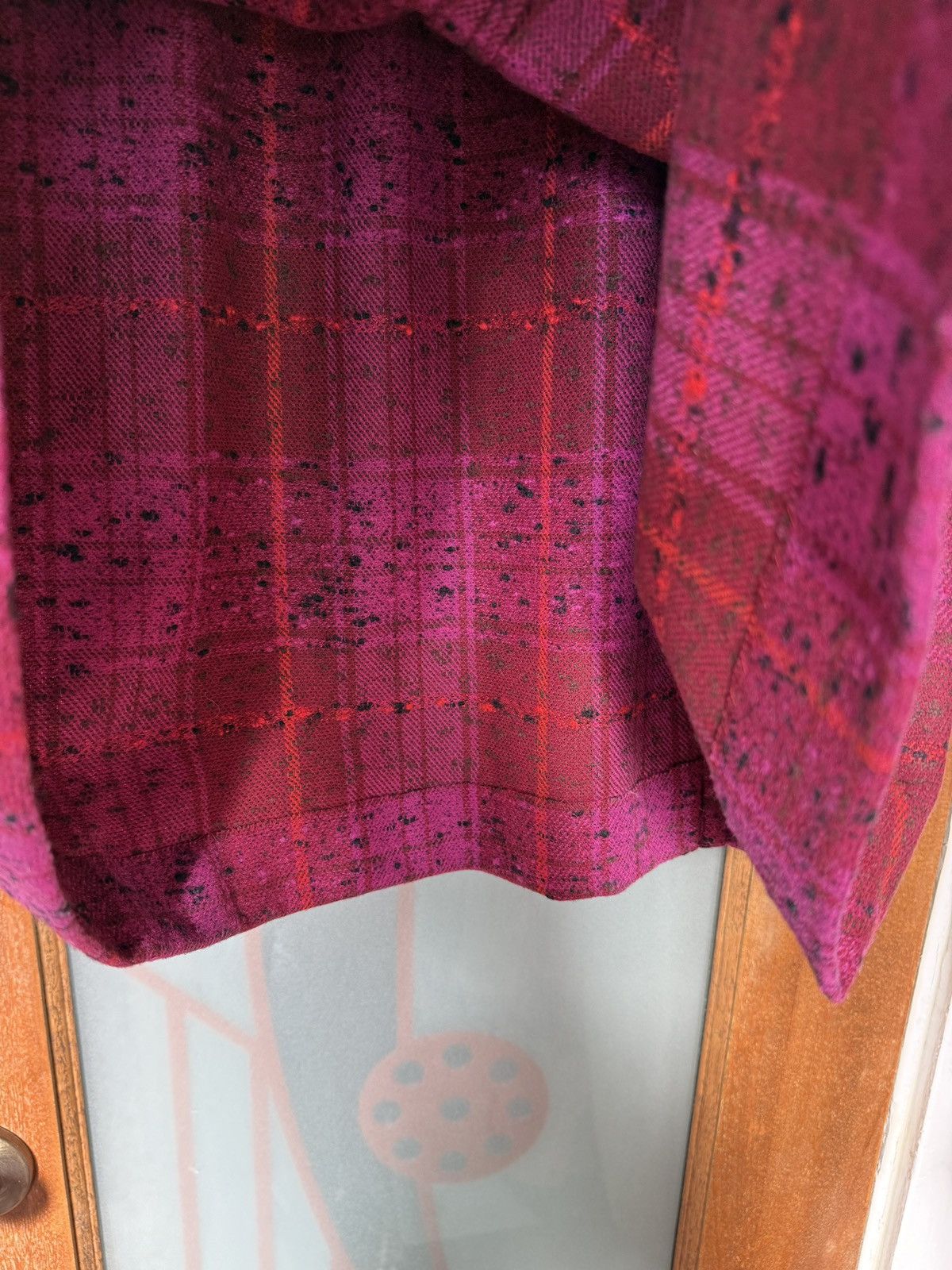 Escada Escada Women’s Vintage Wool Hot Pink Red Stripe Wrap Skirt Size 40" / US 18 - 7 Thumbnail