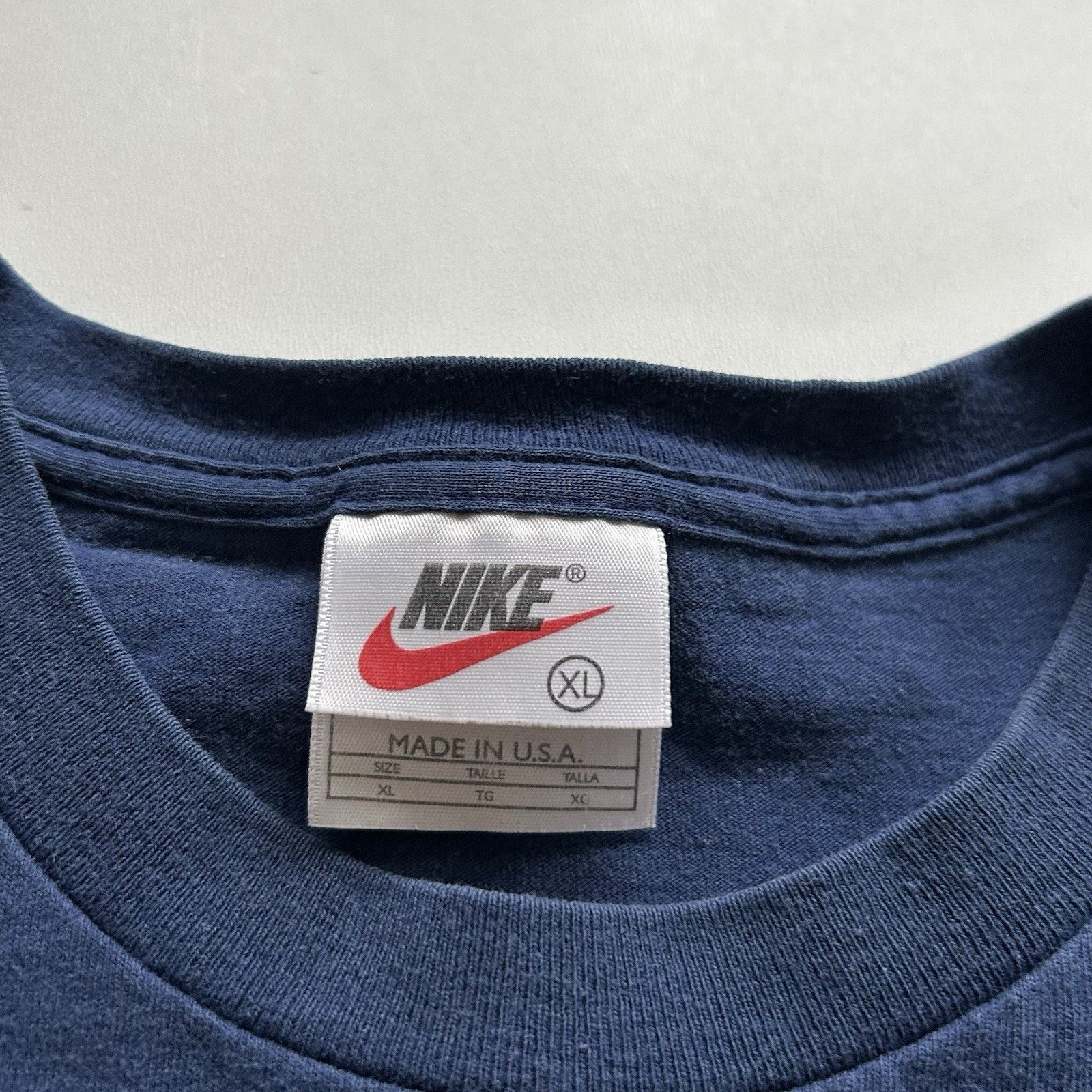 Nike × Vintage Vintage Nike T Shirt XL Blue Embroidered Swoosh Made In USA Size US XL / EU 56 / 4 - 5 Thumbnail