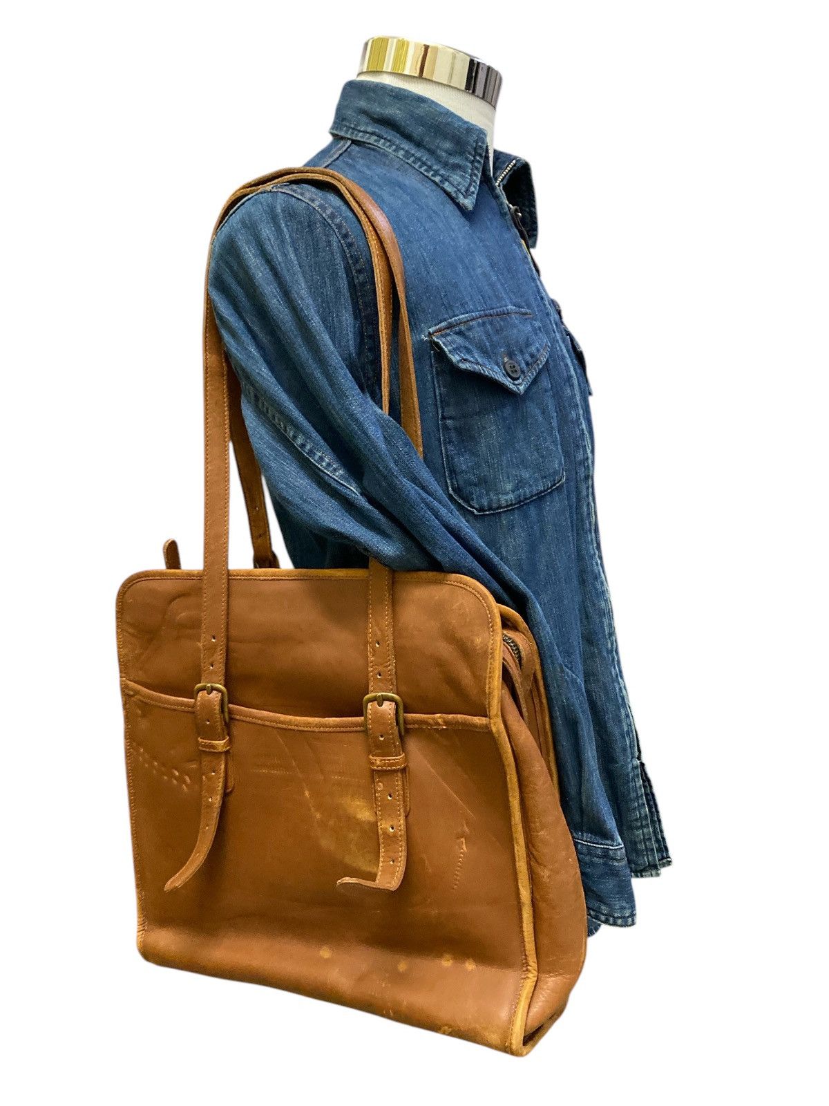 Genuine Leather × Leather × Vintage Vintage Laura USA Full Leather Shoulder Bag Size ONE SIZE - 2 Thumbnail