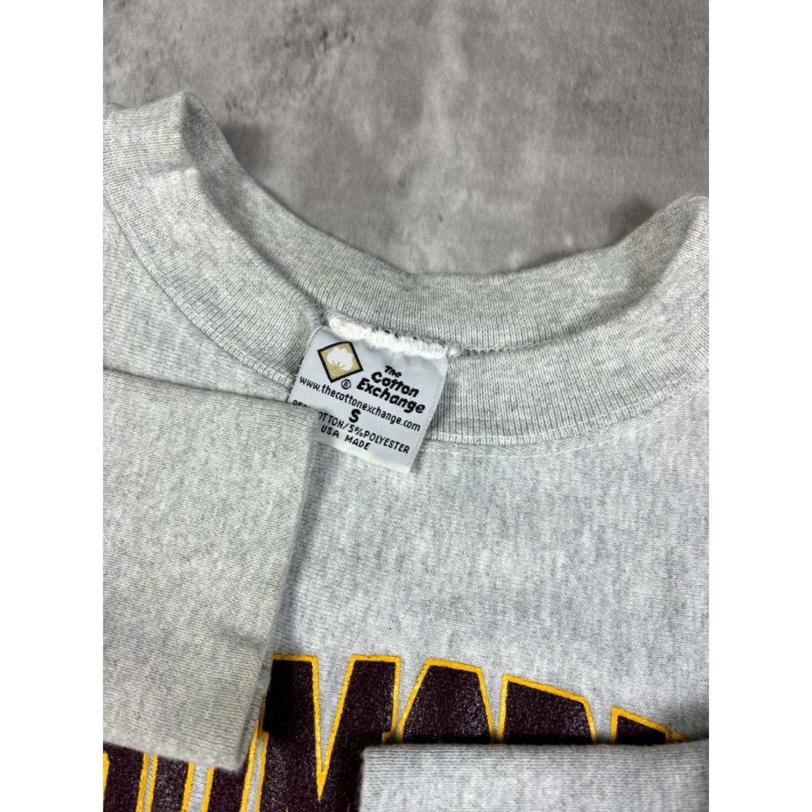 Vintage VINTAGE The Cotton Exchange Sweatshirt Sweatshirt Gray S Men 90s University College Graphic Print Reversible Heavyweight Fleece Cotton Size US S / EU 44-46 / 1 - 6 Thumbnail