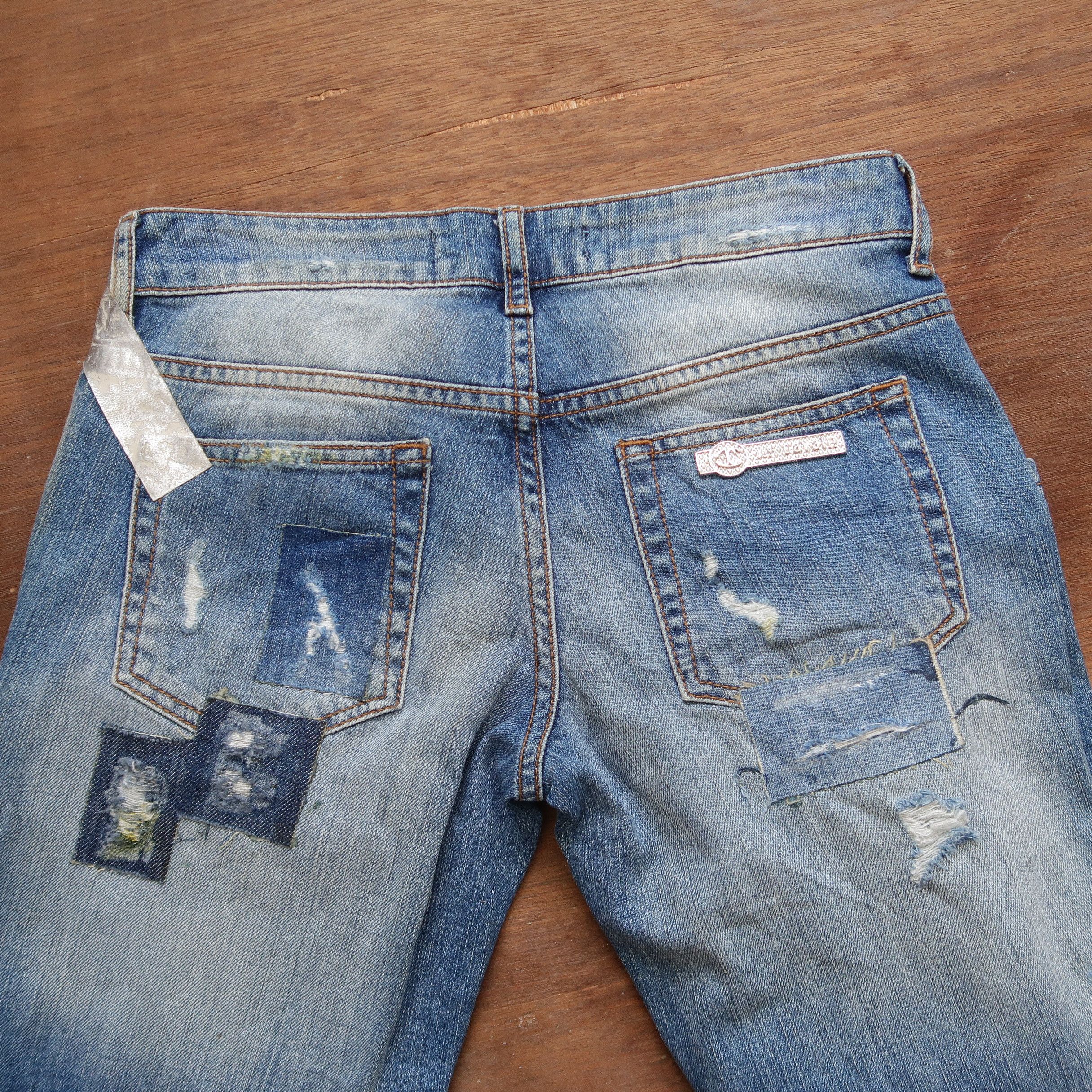 Just Cavalli Just Cavalli Distressed Patchwork Denim like Hedi Slimane Size US 29 - 16 Thumbnail