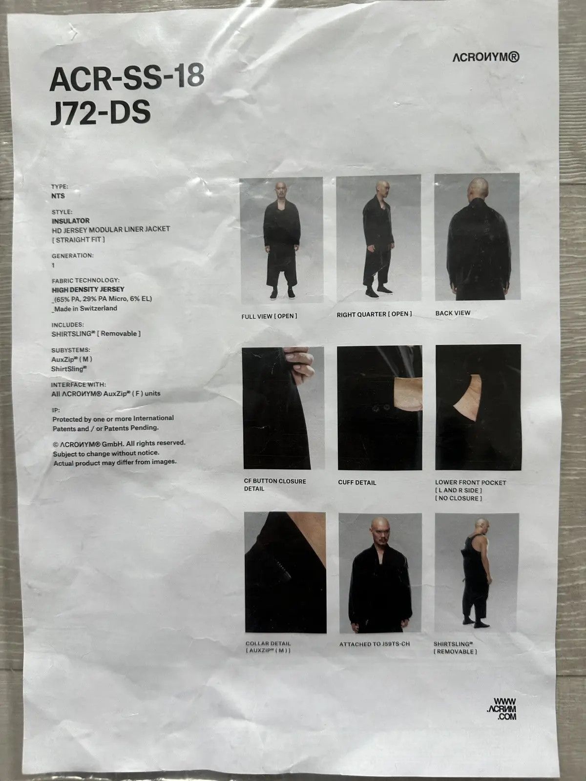 Acronym ACRONYM J72-DS SS18 size M Size US M / EU 48-50 / 2 - 3 Thumbnail