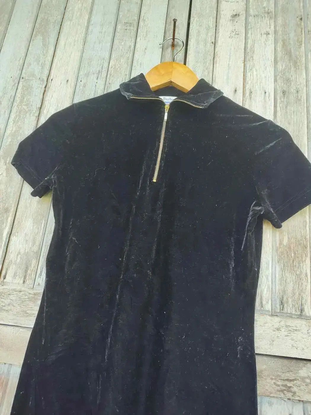 Burberry × Vintage Vintage Burberrys Blue Label Velvet Mini Dress – Japan M Size S / US 4 / IT 40 - 3 Thumbnail