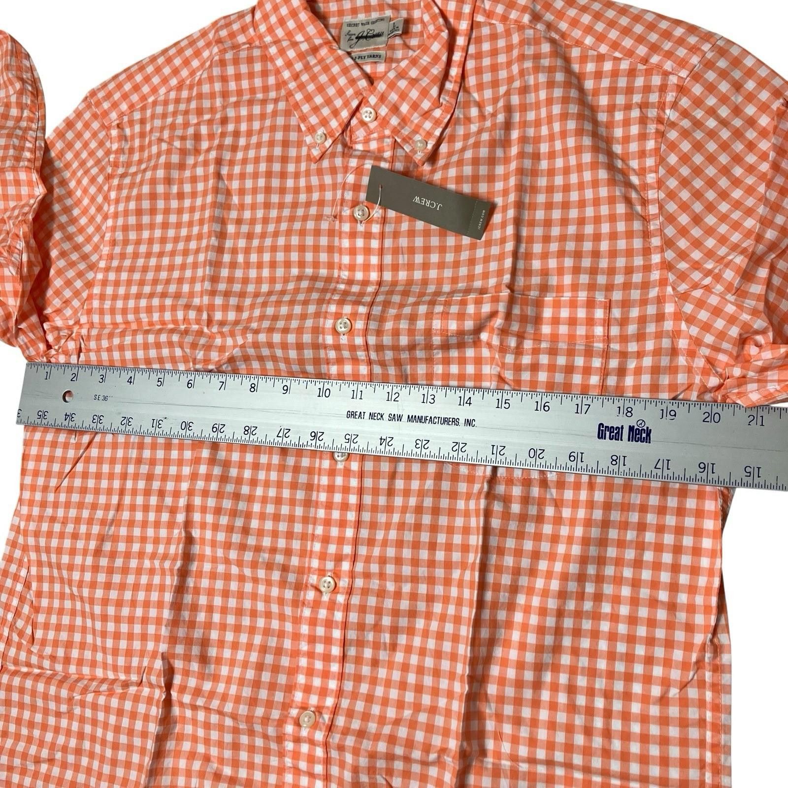 J.Crew J Crew Shirt Mens L Orange Plaid Button Down Pumpkin BJ745 Size US L / EU 52-54 / 3 - 5 Thumbnail