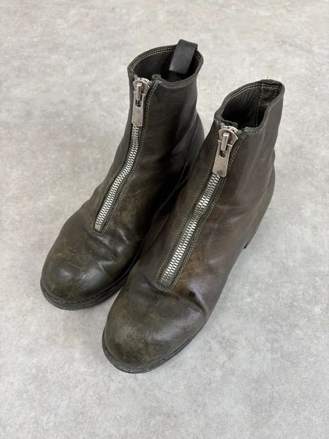 Guidi Guidi Horse Leather Dark Green Zip Boots Size US 6 / IT 36 - 3 Thumbnail