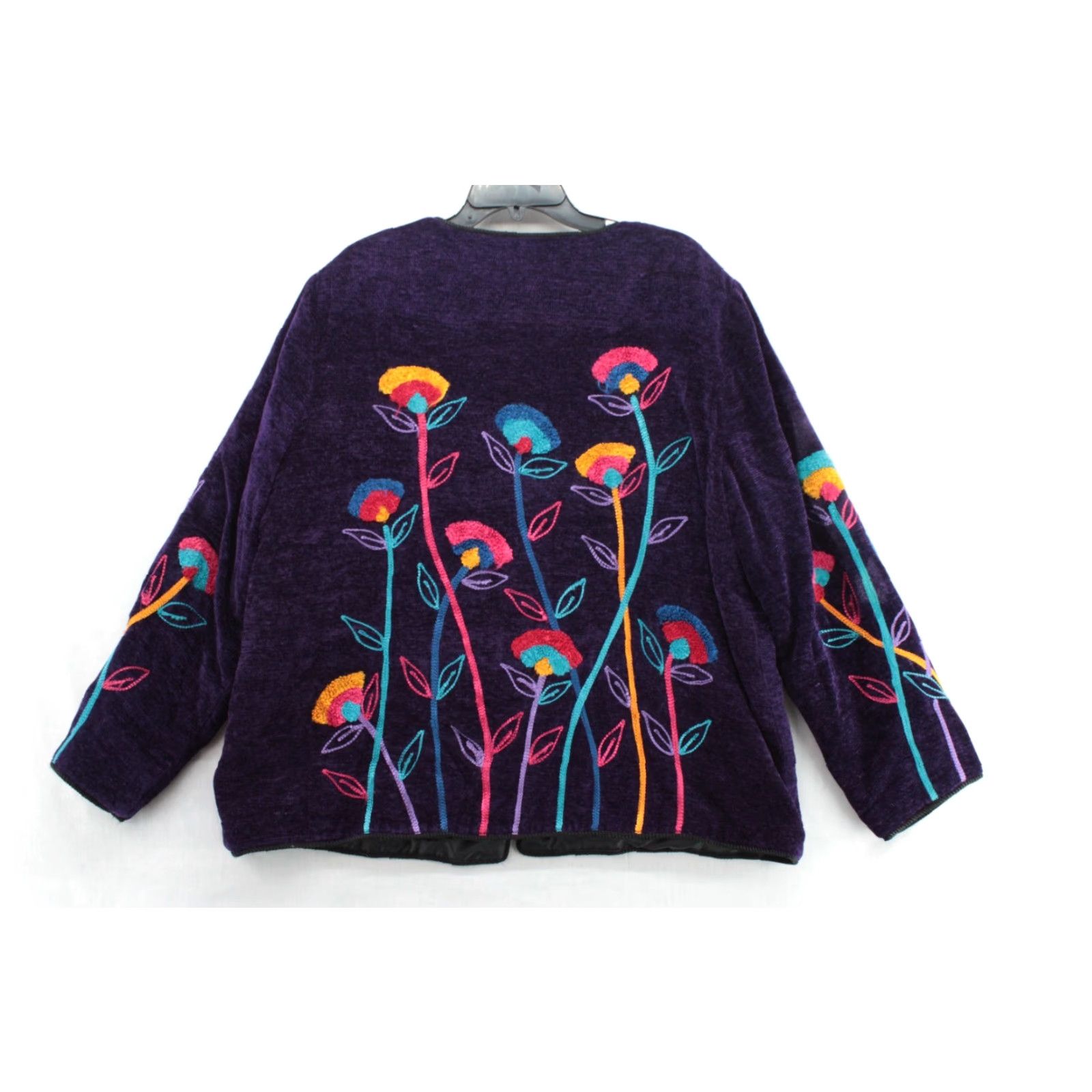Vintage VINTAGE Julia Kim Art to wear Artsy Deco Embroidered Floral Women's Quirky Jacket Sz 1X Size XL / US 12-14 / IT 48-50 - 6 Thumbnail