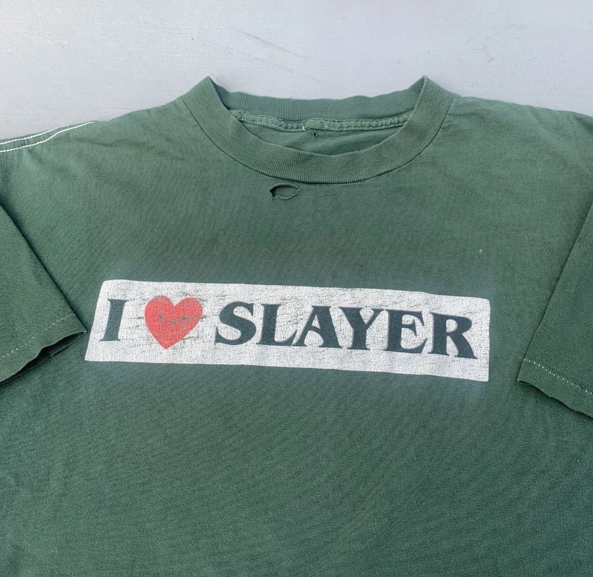 World Industries 1992 World Industries “I Love Slayer” T Shirt Size XL. RARE Size US XL / EU 56 / 4 - 2 Thumbnail