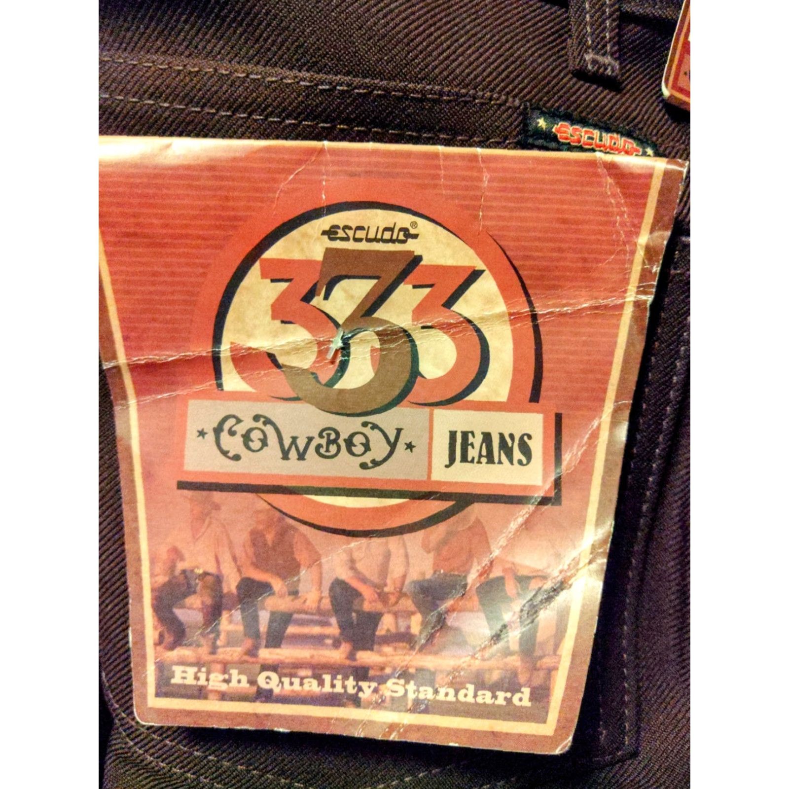 Vintage VINTAGE Escudo Jeans Cowboy Brown 333 Estilo Men's 32 x 32 5-Pocket Denim Polyester Black Label Cowboys Southwestern Solid Brown Jeans Mens Size US 32 / EU 48 - 3 Thumbnail