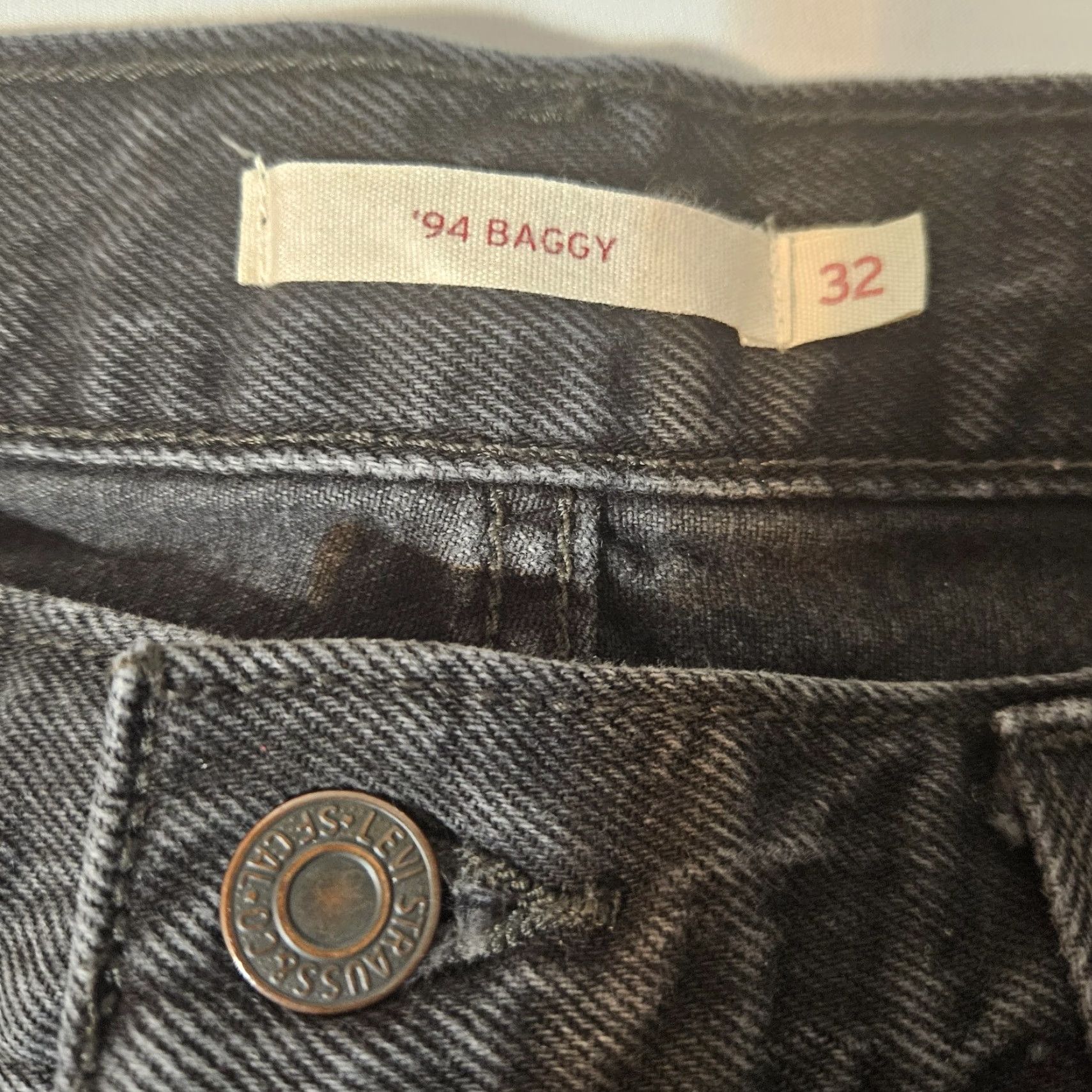 Levi's Levi's Baggy 94 Jeans Womens 33x30 Black Wide-Leg High Waist Retro Relaxed 5-Pocket Denim Global Jed Size 24" / US 00 / IT 34 - 3 Thumbnail