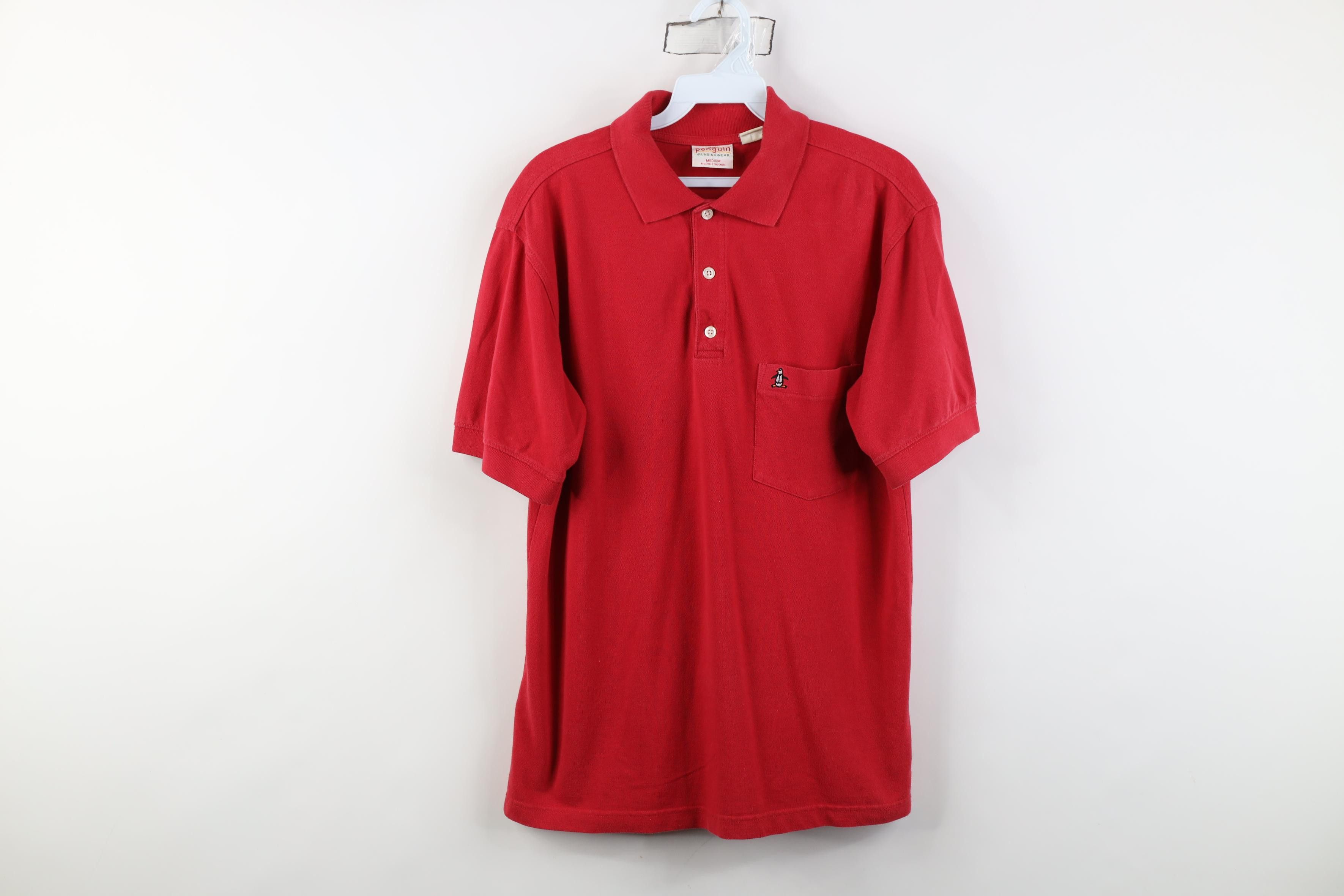 Vintage Vintage 80s 90s Streetwear Penguin Knit Golf Polo Shirt Red Size US M / EU 48-50 / 2 - 1 Thumbnail