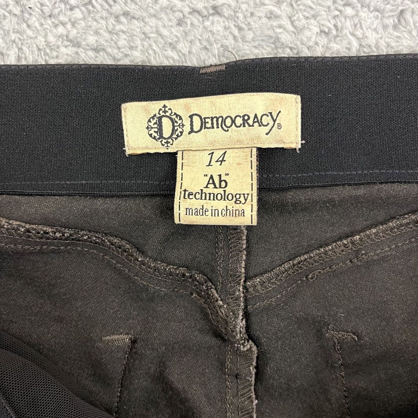 Vintage Democracy Jeans Pants Capri 14 Brown Ab Technology Stretch 5-Pocket Denim Slim Women College Casual Retro 14 Womens Size 36" / US 14 / IT 50 - 6 Thumbnail