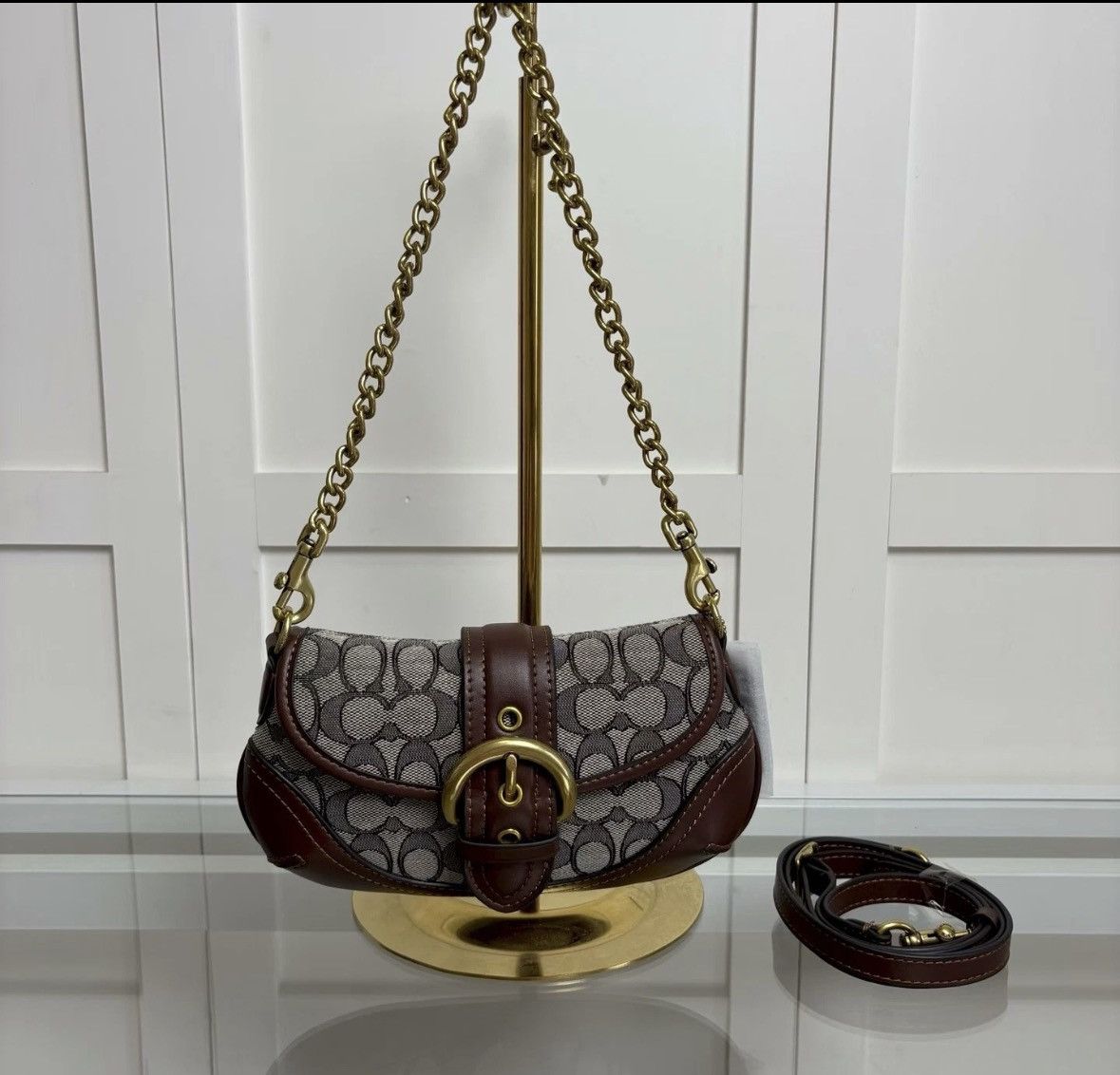 COACH Soho Bag 25 In Signature Jacquard Oak Maple CAN45