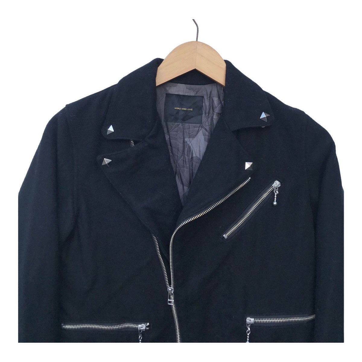 Other World Wide Love Women Double Collars Rockabilly Biker Jacket Size S / US 4 / IT 40 - 4 Thumbnail