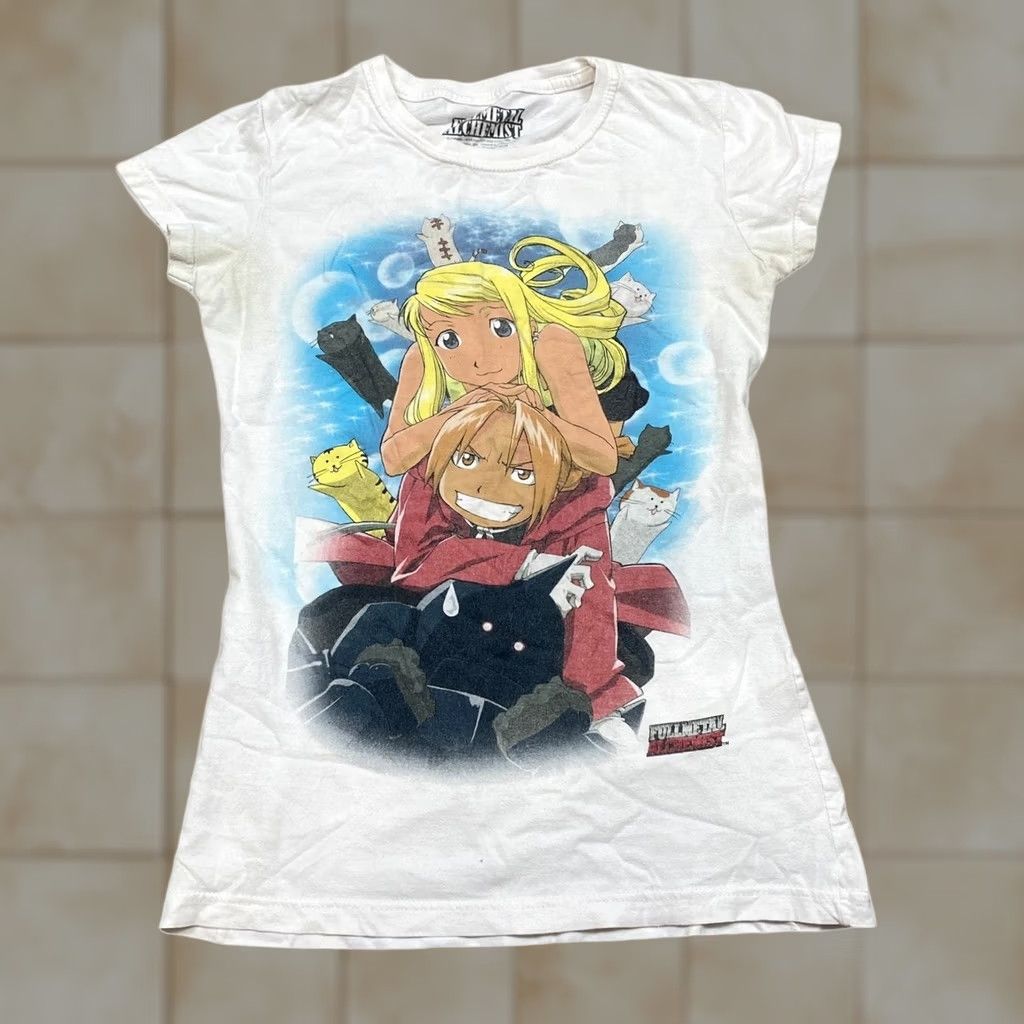 Alchemist VINTAGE Fullmetal Alchemist Shirt Women's S White Ed Winry Short Sleeve Fitted Size S / US 4 / IT 40 - 1 Thumbnail
