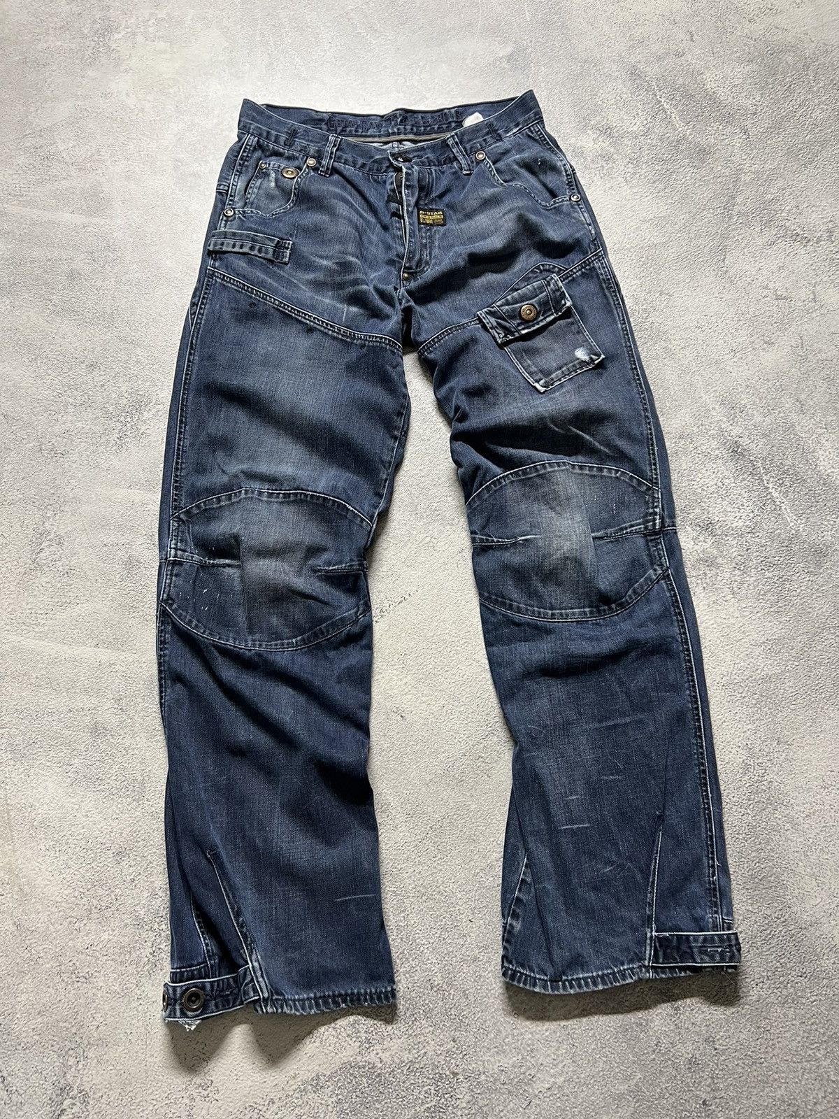 G-Star × Vintage Vintage Y2k G Star Raw 💙 Multi Pocket Denim Jeans 00’s Size US 32 / EU 48 - 3 Thumbnail
