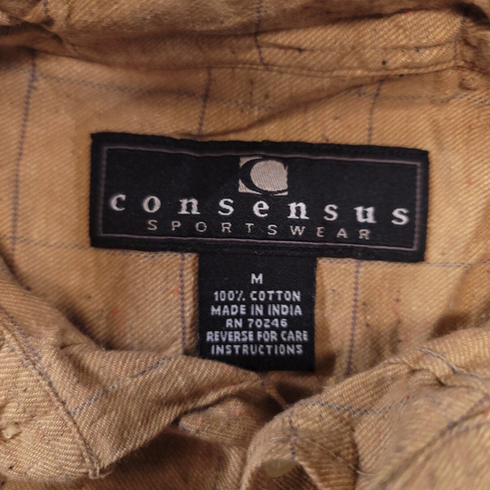 Consensus Sportswear Consensus Windowpane Flannel Shirt Mens Size Medium M Brown Size US M / EU 48-50 / 2 - 3 Thumbnail