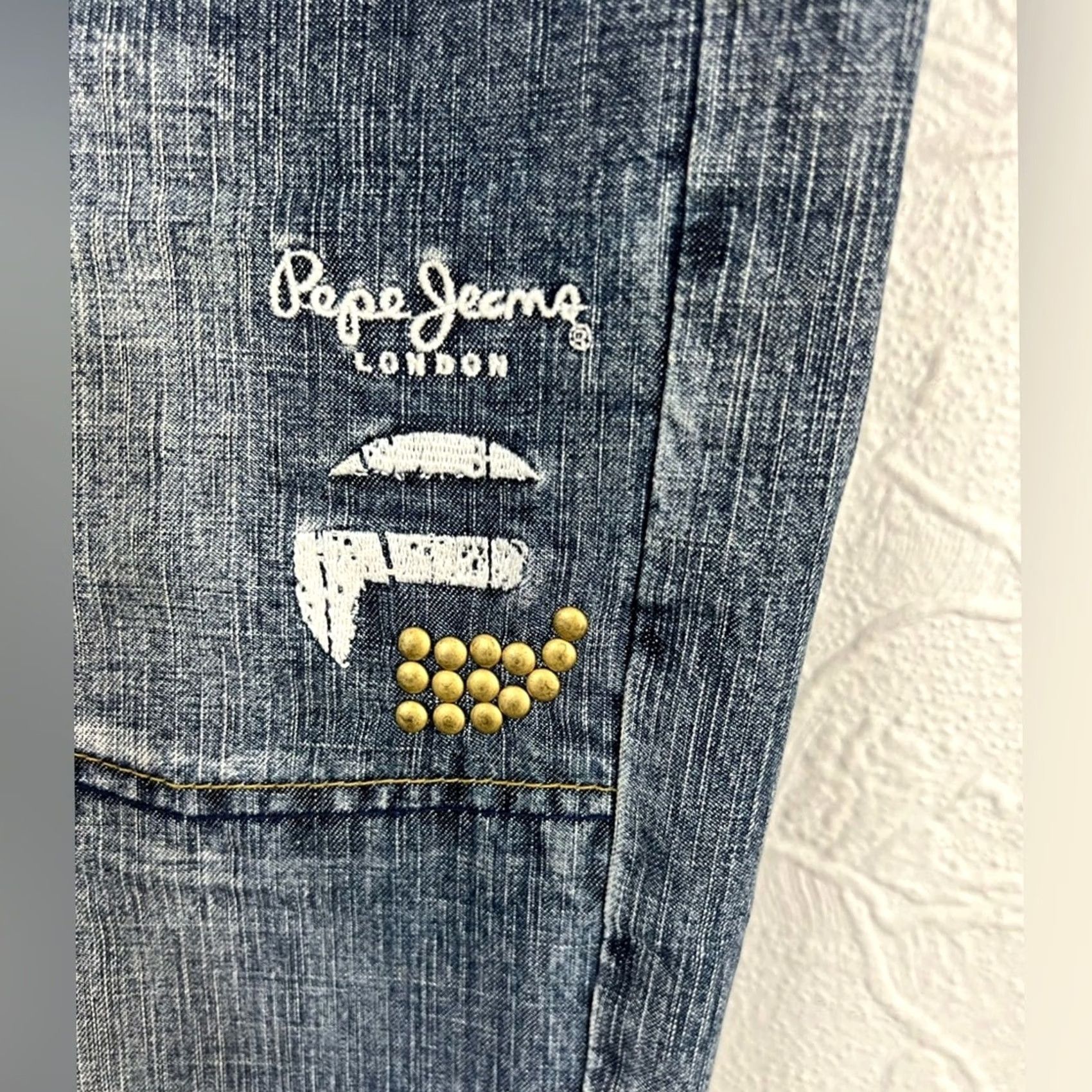 Pepe Jeans VINTAGE Pepe Jeans London Men's 32x32 Beaded Embroidered Baggy 90’s RARE Size US 32 / EU 48 - 6 Thumbnail