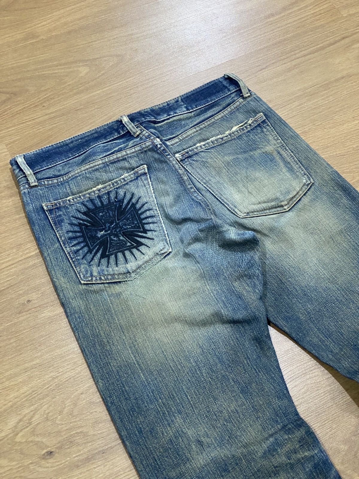 Japanese Brand Black Flame Aging Wash Selvedge Denim Made Japan Size US 30 / EU 46 - 5 Thumbnail