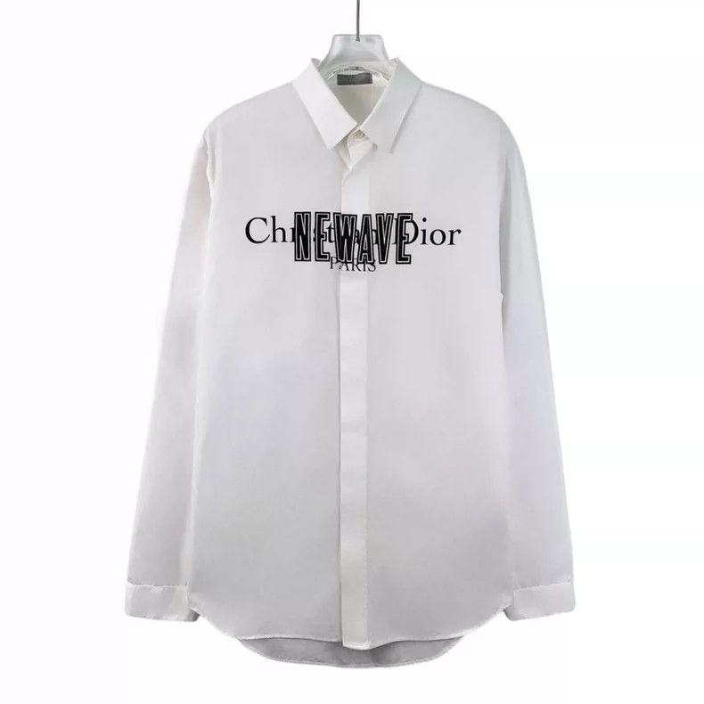 Dior Dior Size 37 White letter printed cotton lapel long-sleeve Size US XXS / EU 40 - 1 Thumbnail