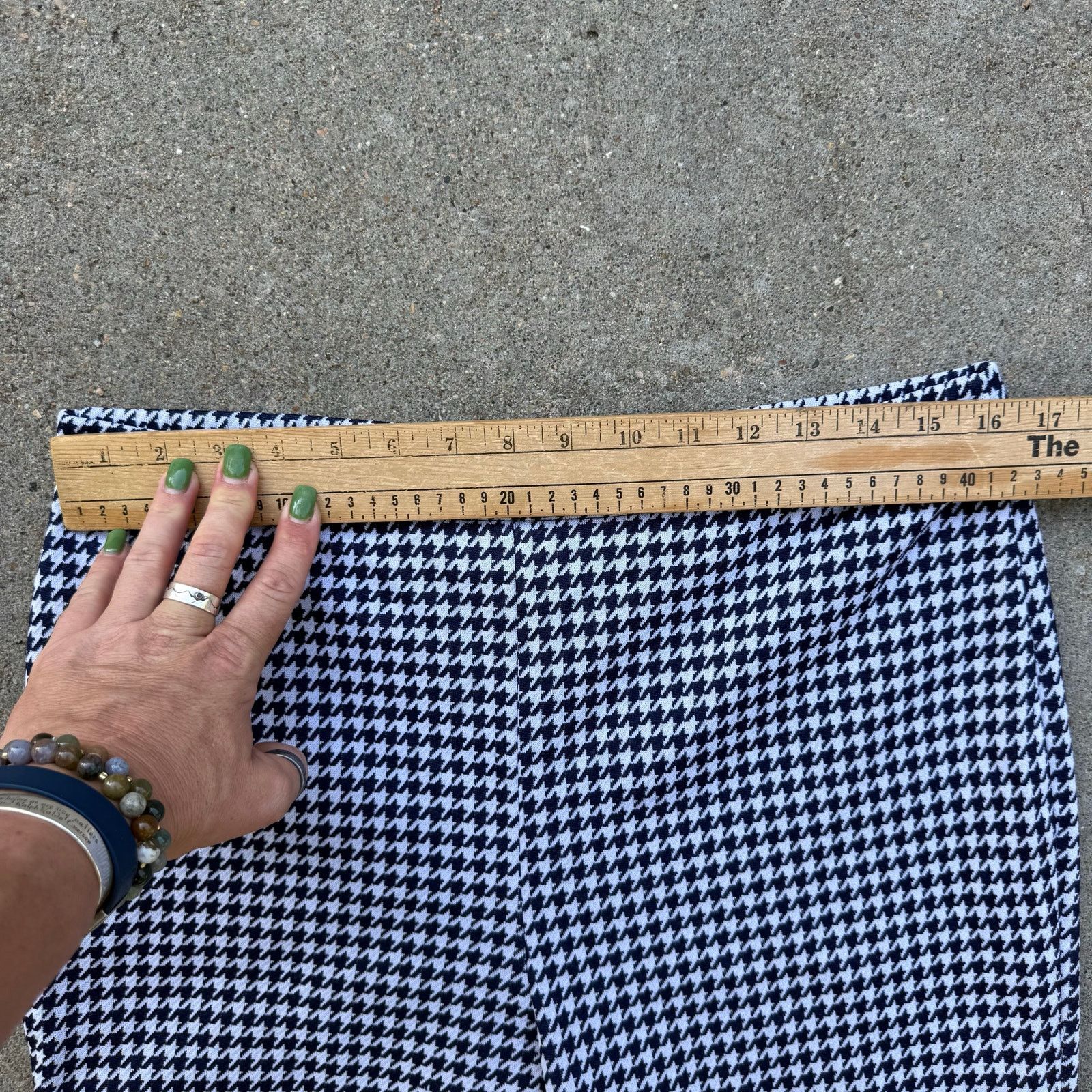 Vintage VTG Houndstooth tiny plaid check dbl knit polyester pants L Size 32" / US 10 / IT 46 - 4 Thumbnail