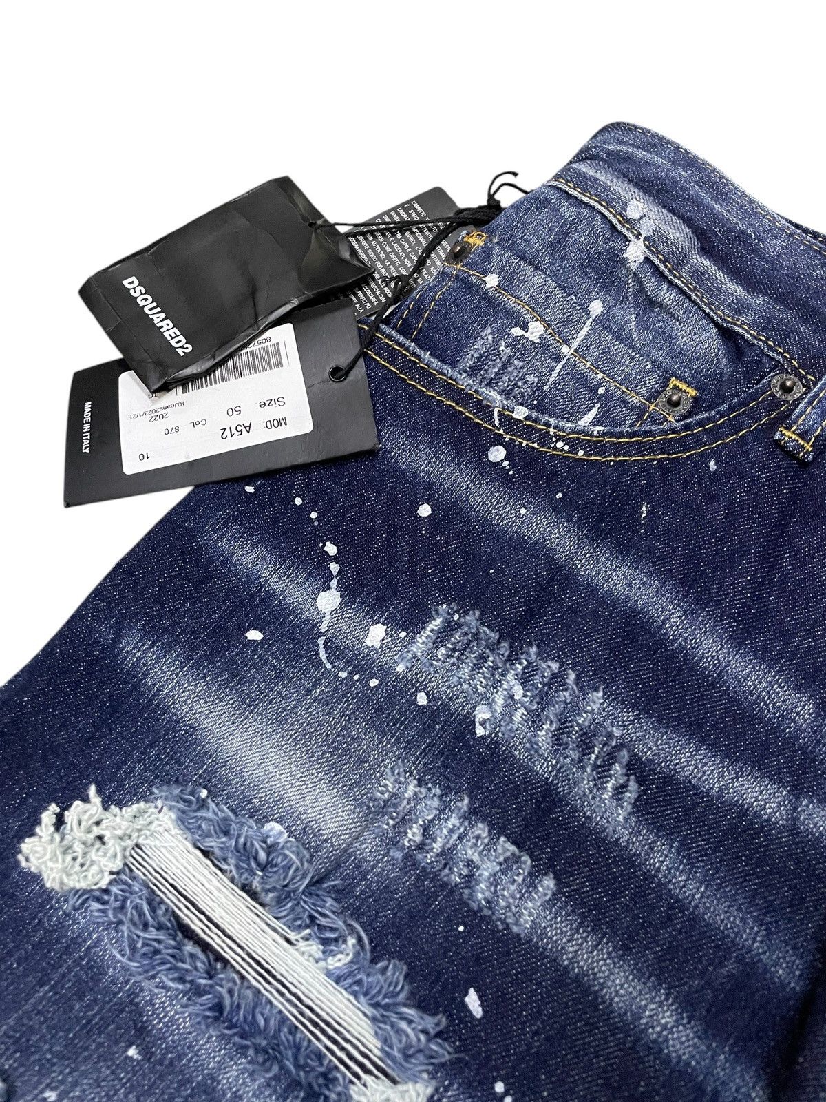 Dsquared2 BNWT Dsquared2 $800 Biker Distressed Paint Splatter Jeans Size US 34 / EU 50 - 11 Thumbnail