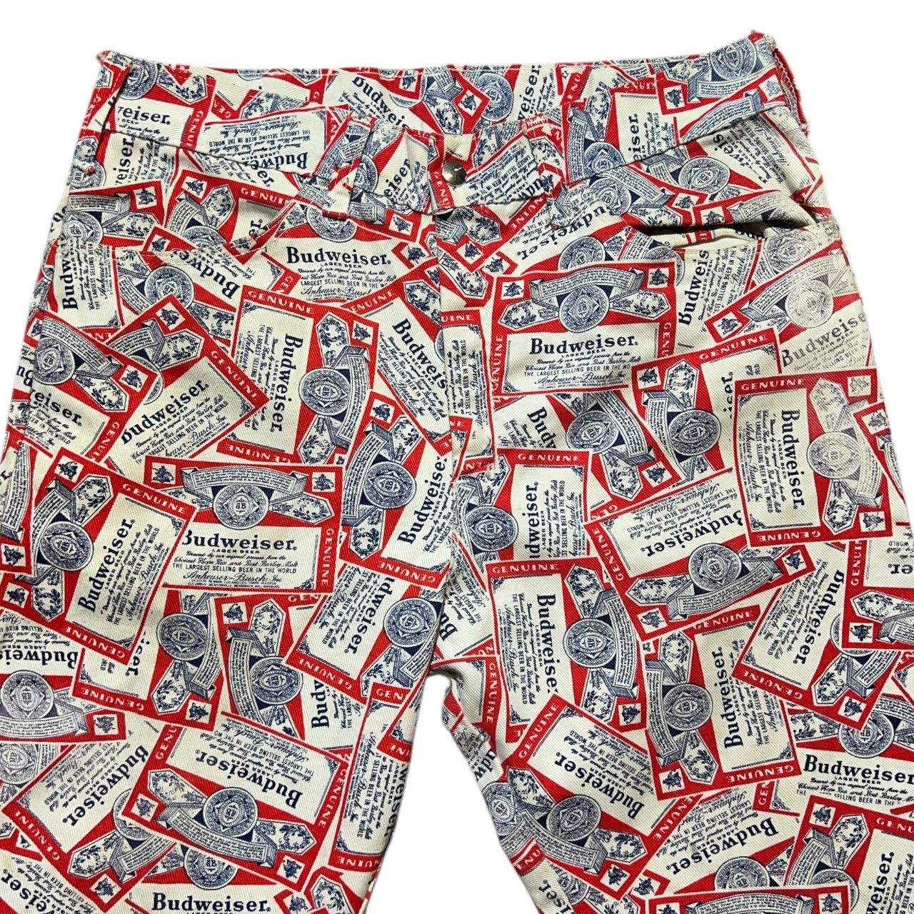 Budweiser × Vintage Vintage 60/70s Budweiser All Over Print Flare Jeans Size 32" / US 10 / IT 46 - 3 Thumbnail