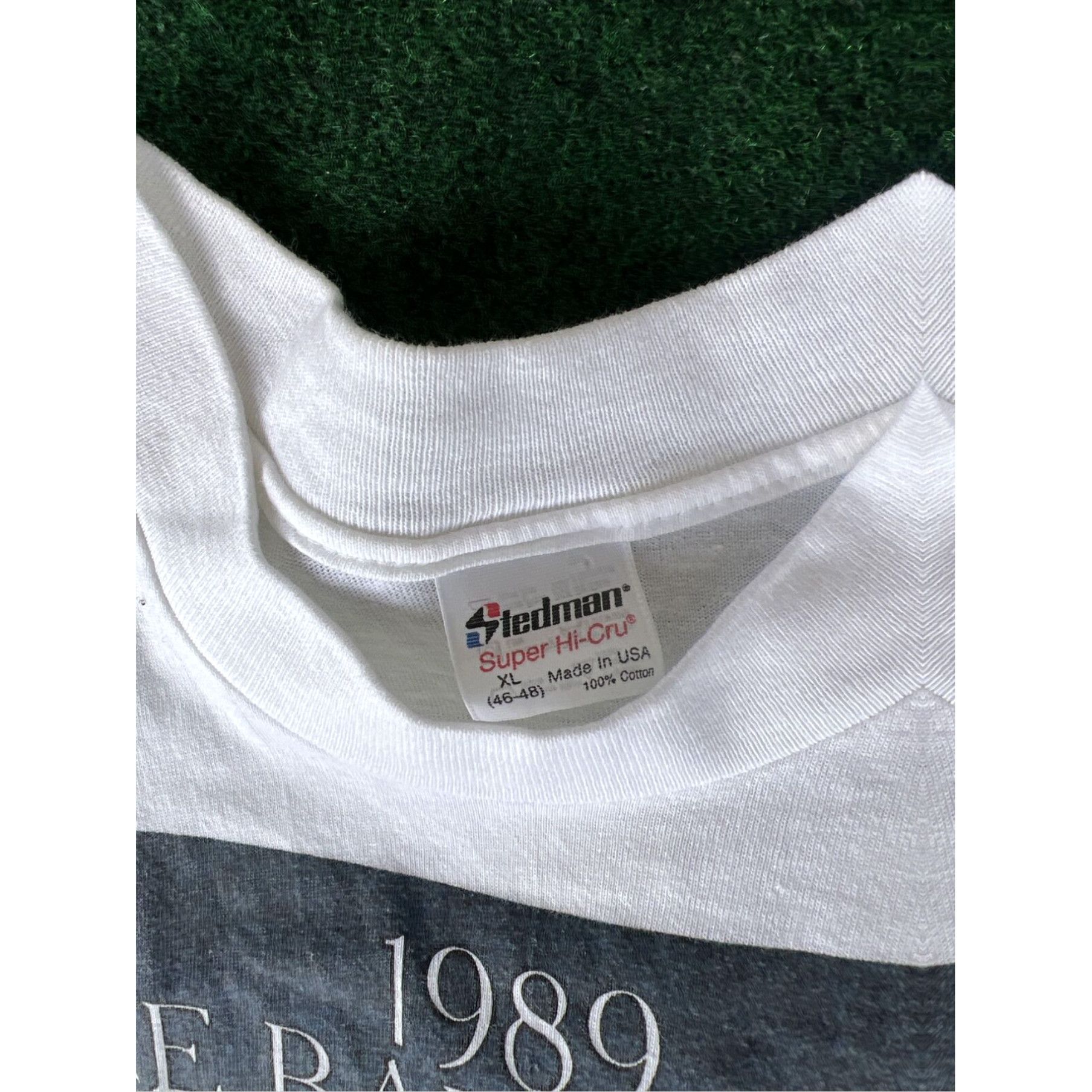 Vintage Vintage Bay Bridge World Series 1989 Stedman Men T-Shirt XL White Regular Solid Size US XL / EU 56 / 4 - 3 Thumbnail